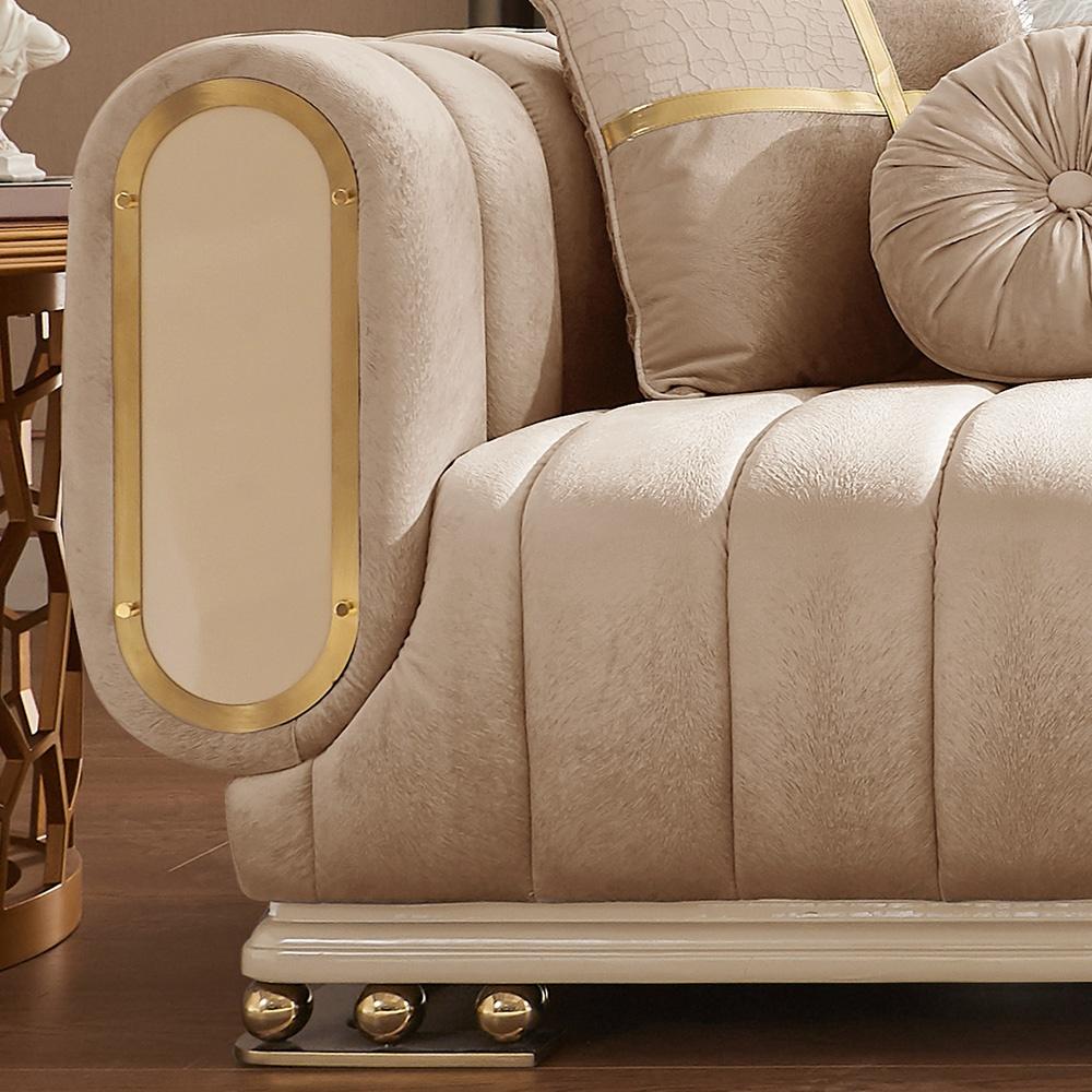 

    
Homey Design Furniture HD-9004 Loveseat Cream/Gold HD-L9004
