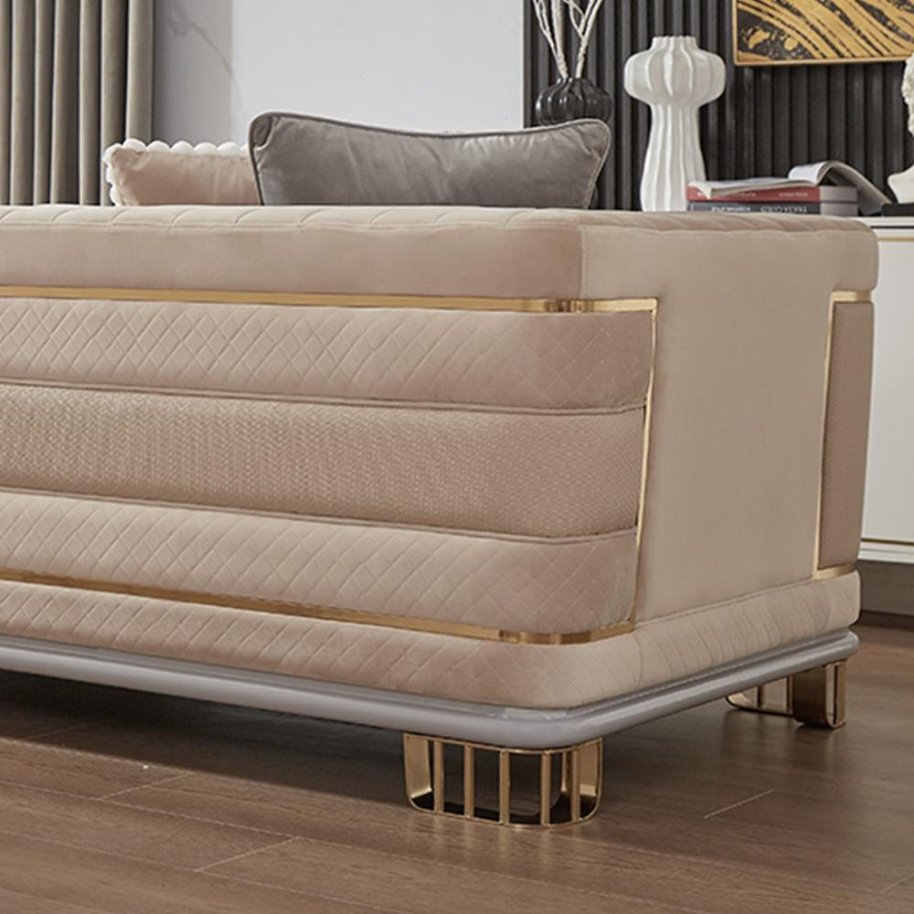 

    
Homey Design Furniture HD-9005 Loveseat Gold/Beige HD-L9005
