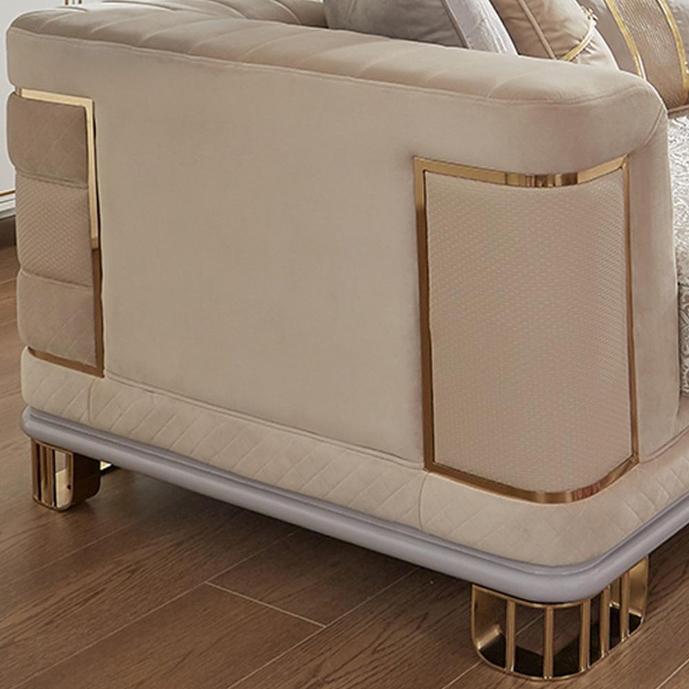 

        
Homey Design Furniture HD-9005 Loveseat Gold/Beige PU 78985232565262
