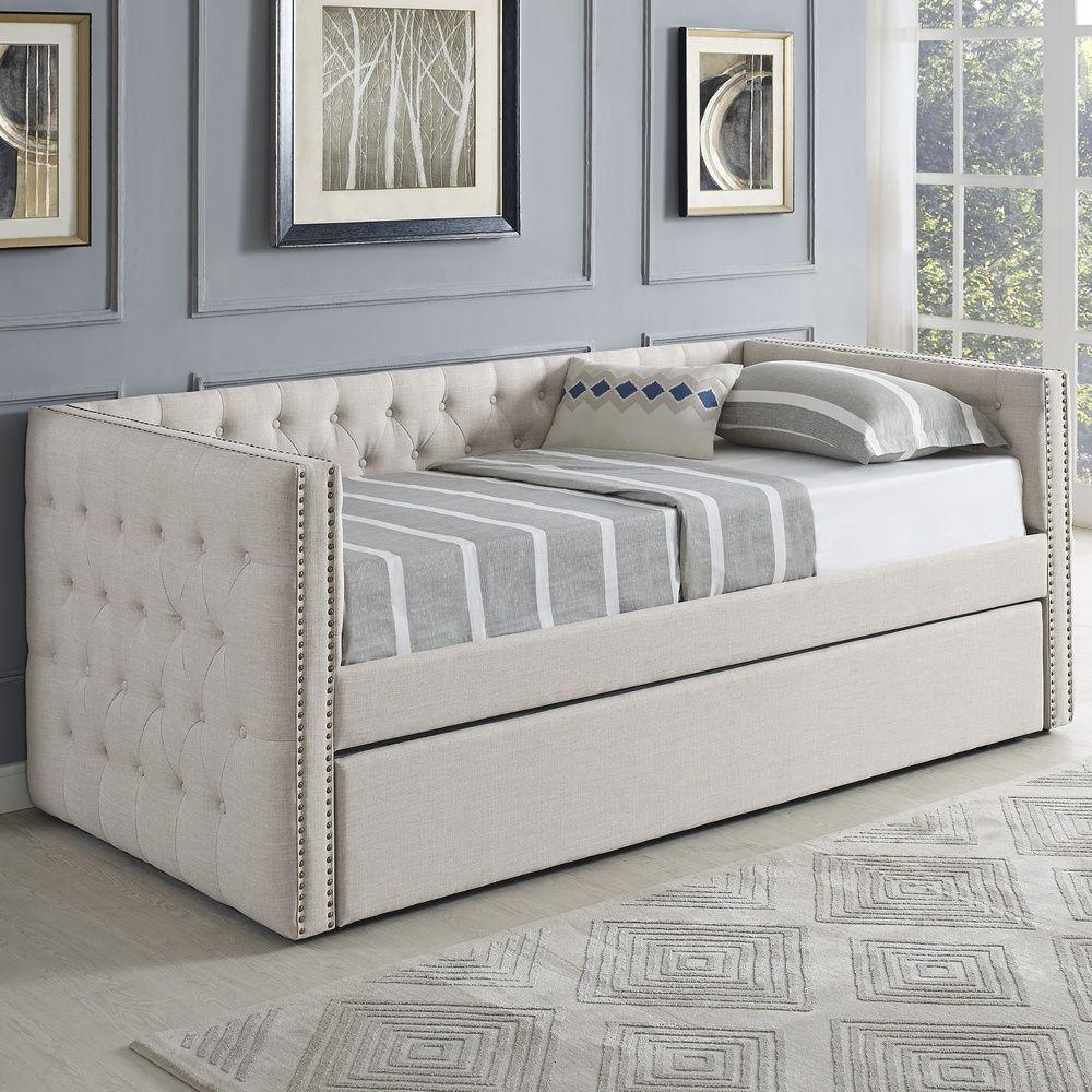 

    
Modern Beige Fabric Daybed w/ Trundle by Crown Mark Trina 5335IV-SET
