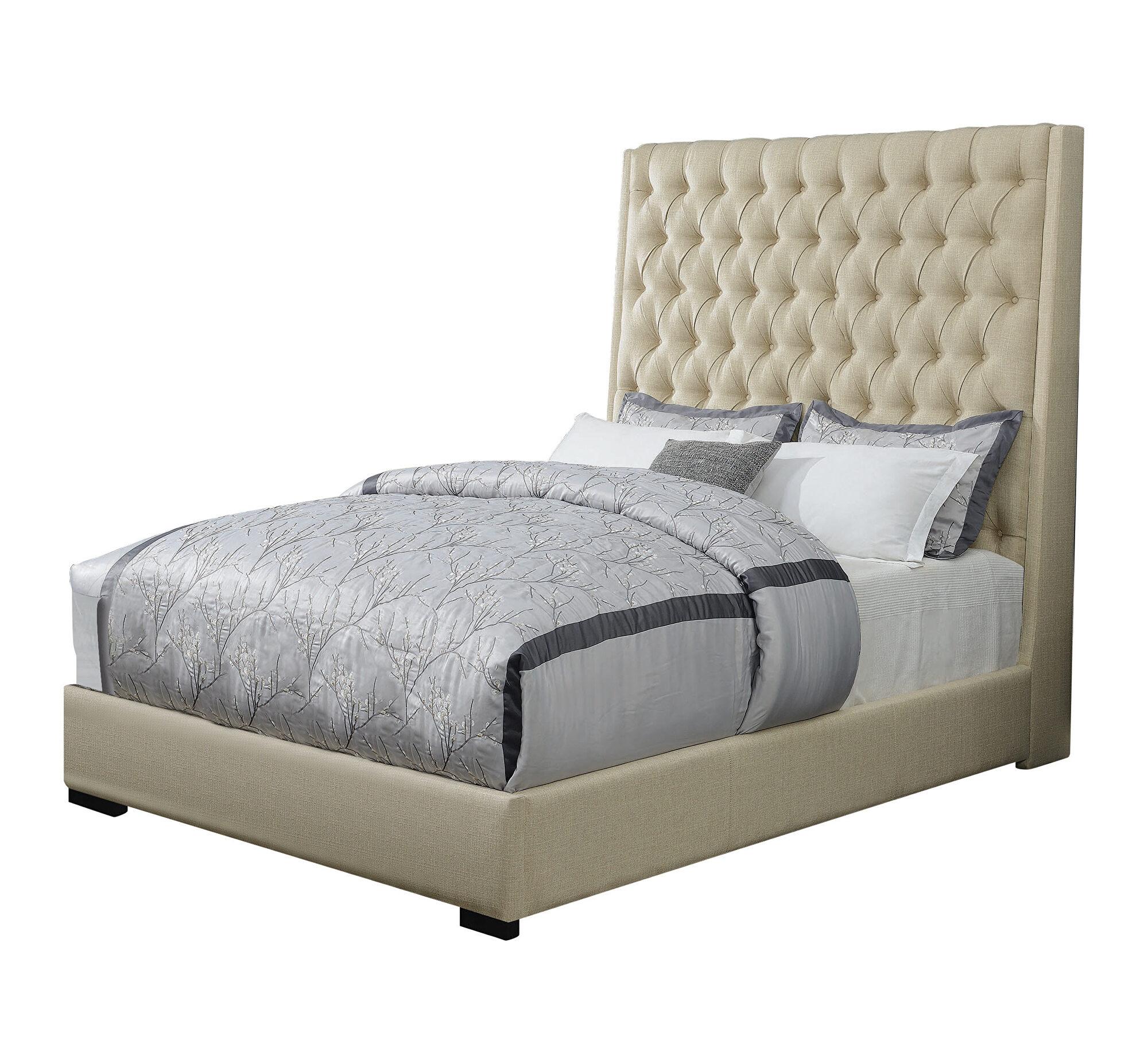 Modern Bed 300722KE Camille 300722KE in Cream 