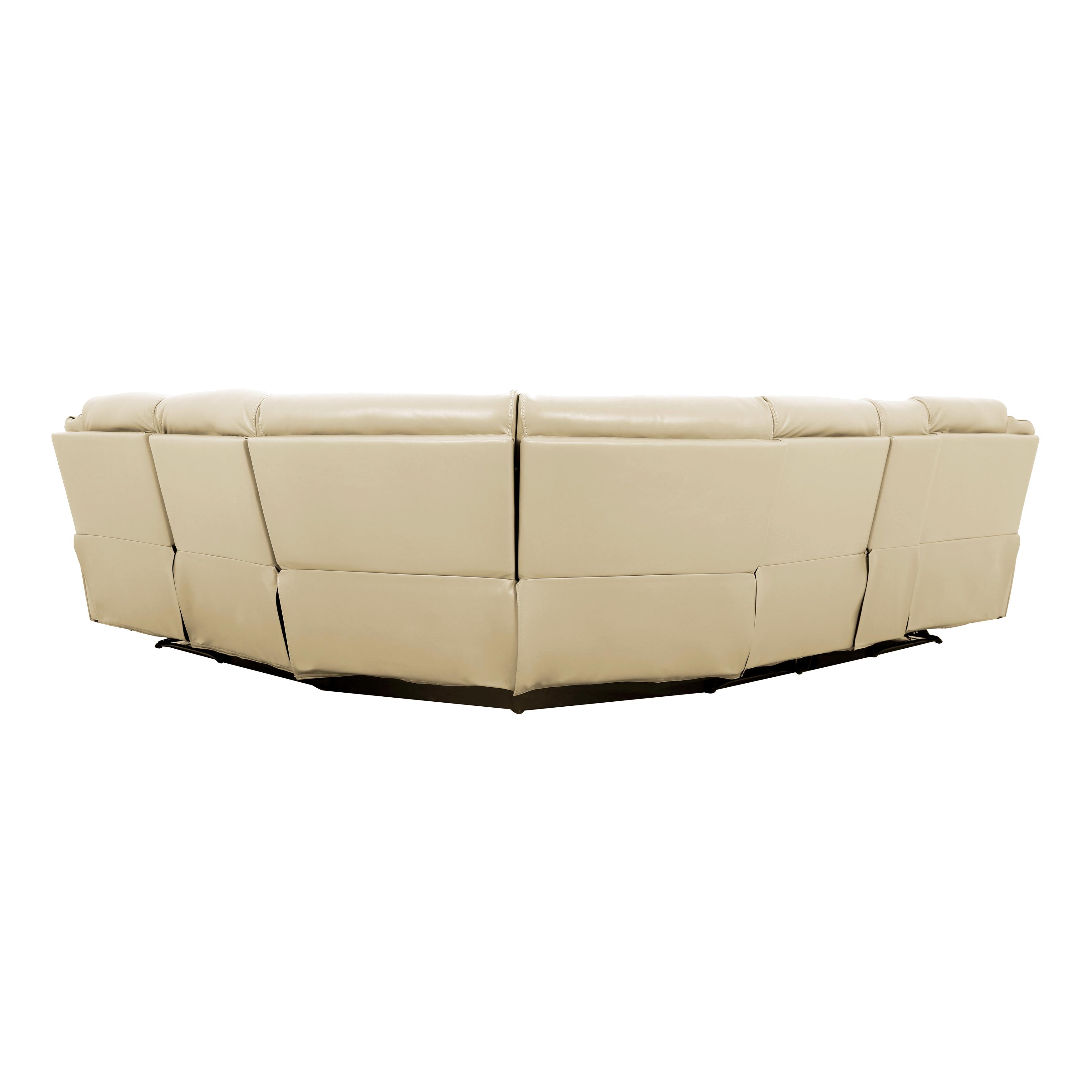 

    
 Shop  Modern Beige Faux Leather 6-Piece Power Reclining Sectional Homelegance 8229*6PW Amite
