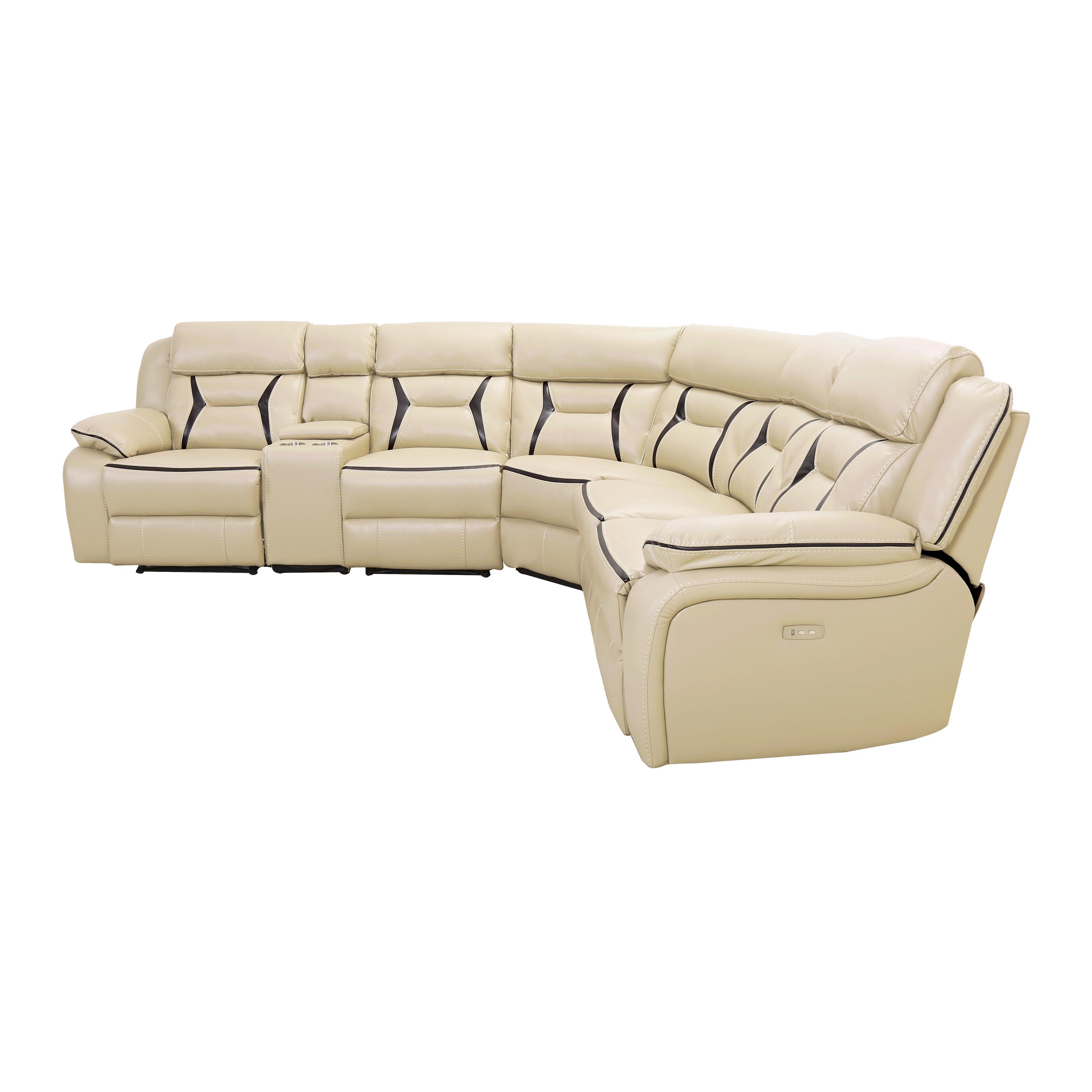 

    
8229*6PW Modern Beige Faux Leather 6-Piece Power Reclining Sectional Homelegance 8229*6PW Amite
