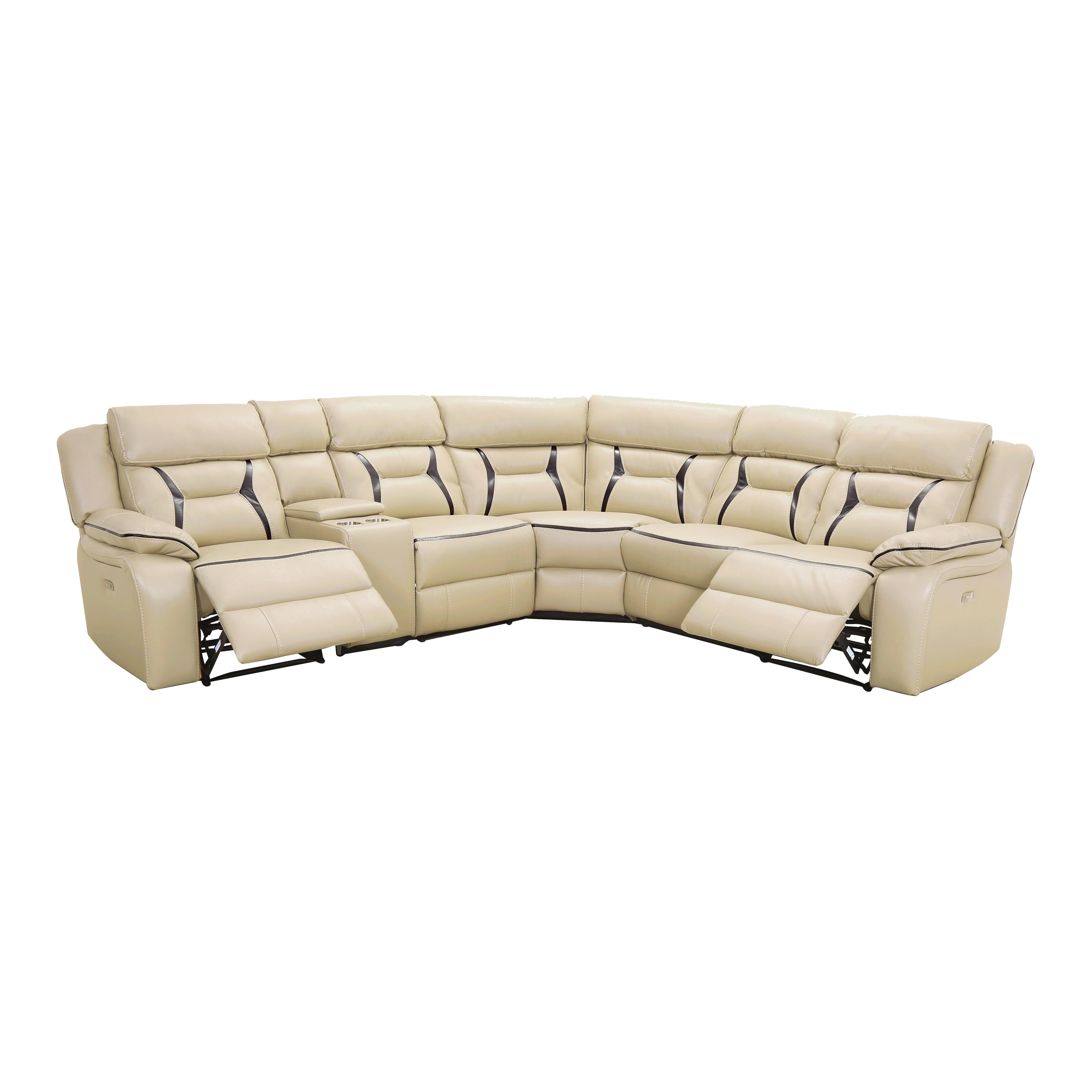 

                    
Homelegance 8229*6PW Amite Power Reclining Sectional Beige Faux Leather Purchase 
