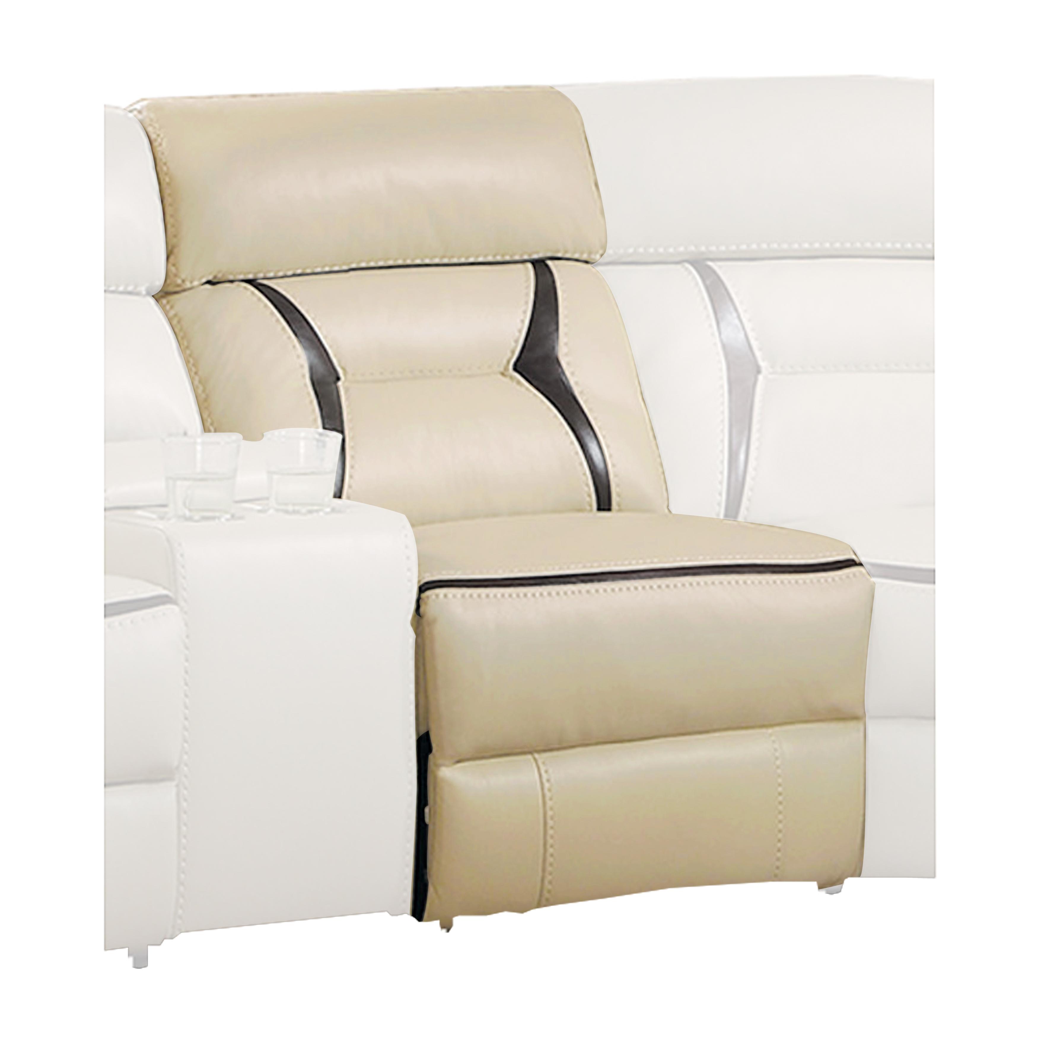 Modern Armless Chair 8229-AC Amite 8229-AC in Beige Faux Leather