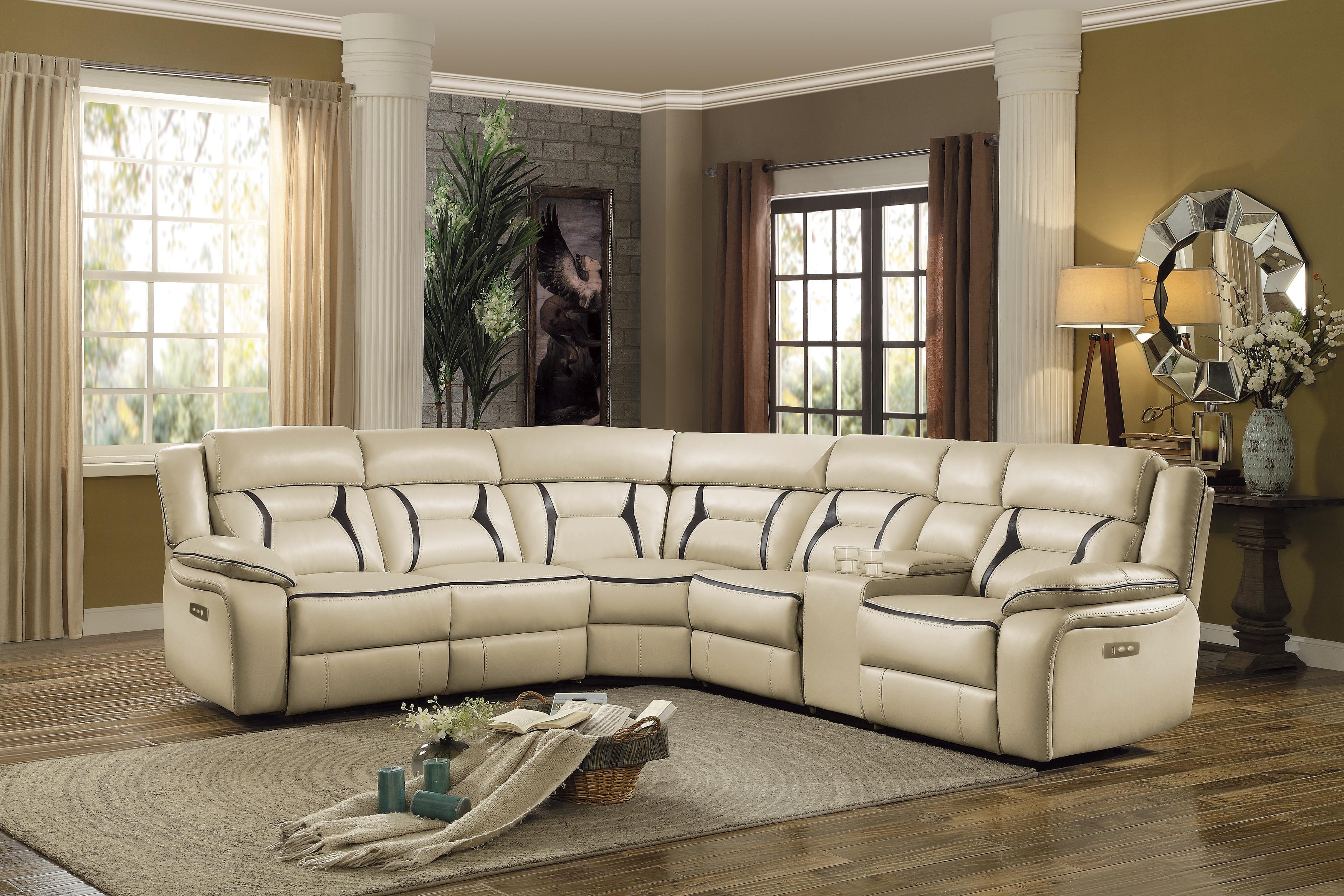 

    
Modern Beige Faux Leather Console Homelegance 8229-CN Amite

