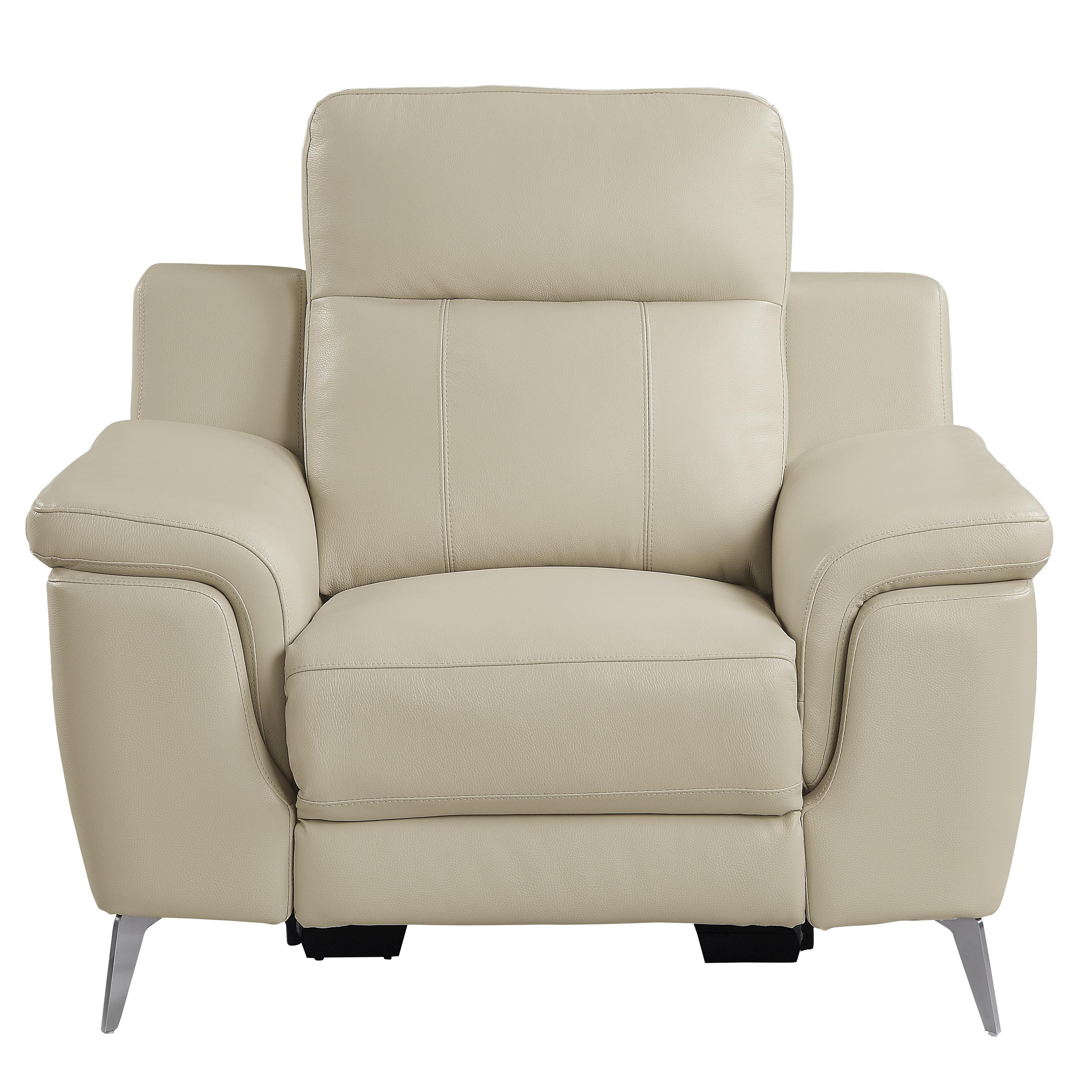 Modern Power Reclining Chair 9360BEG-1PW Antonio 9360BEG-1PW in Beige Leather