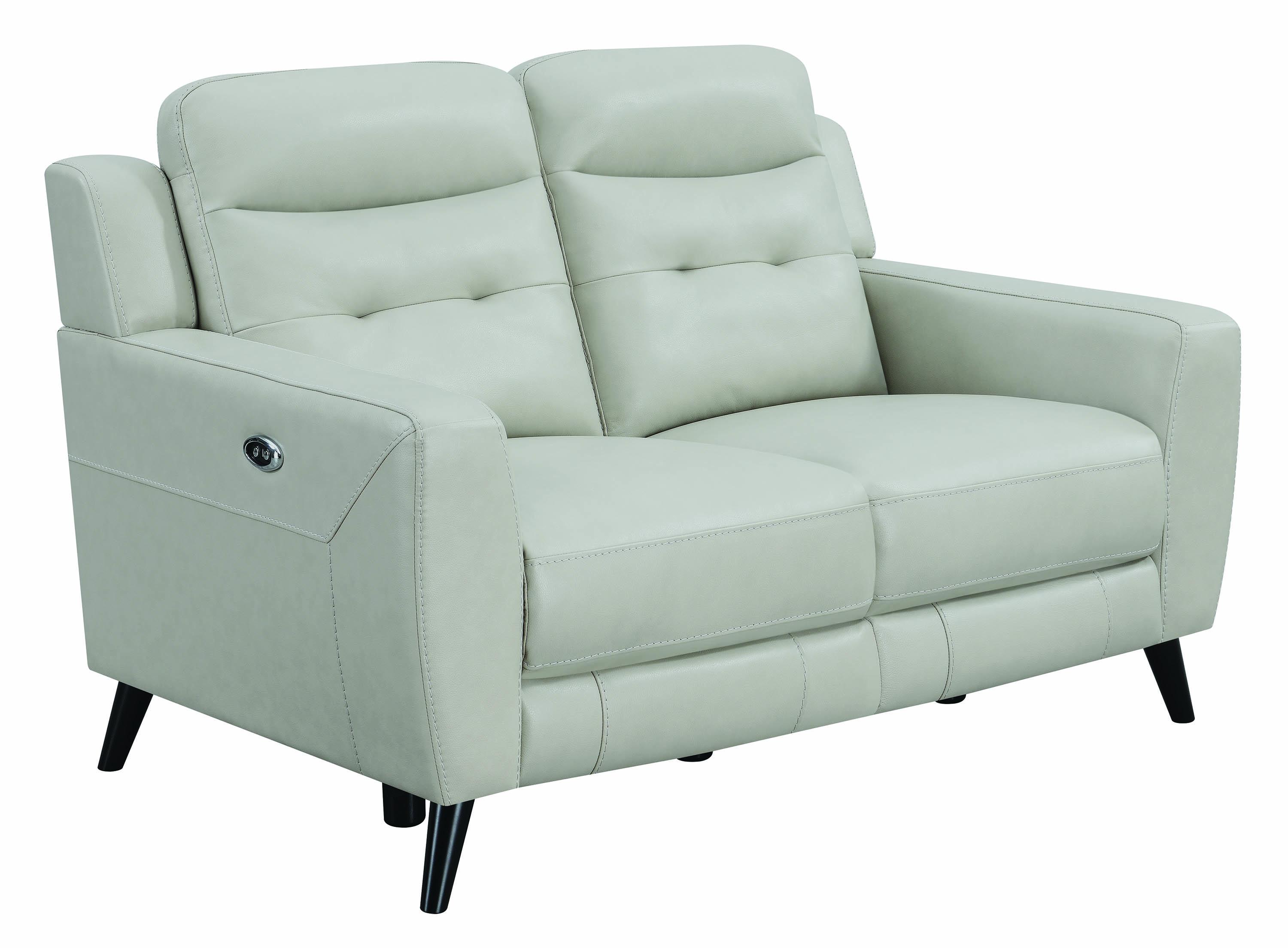 

    
Modern Beige Leather Upholstery Power sofa Lantana by Coaster
