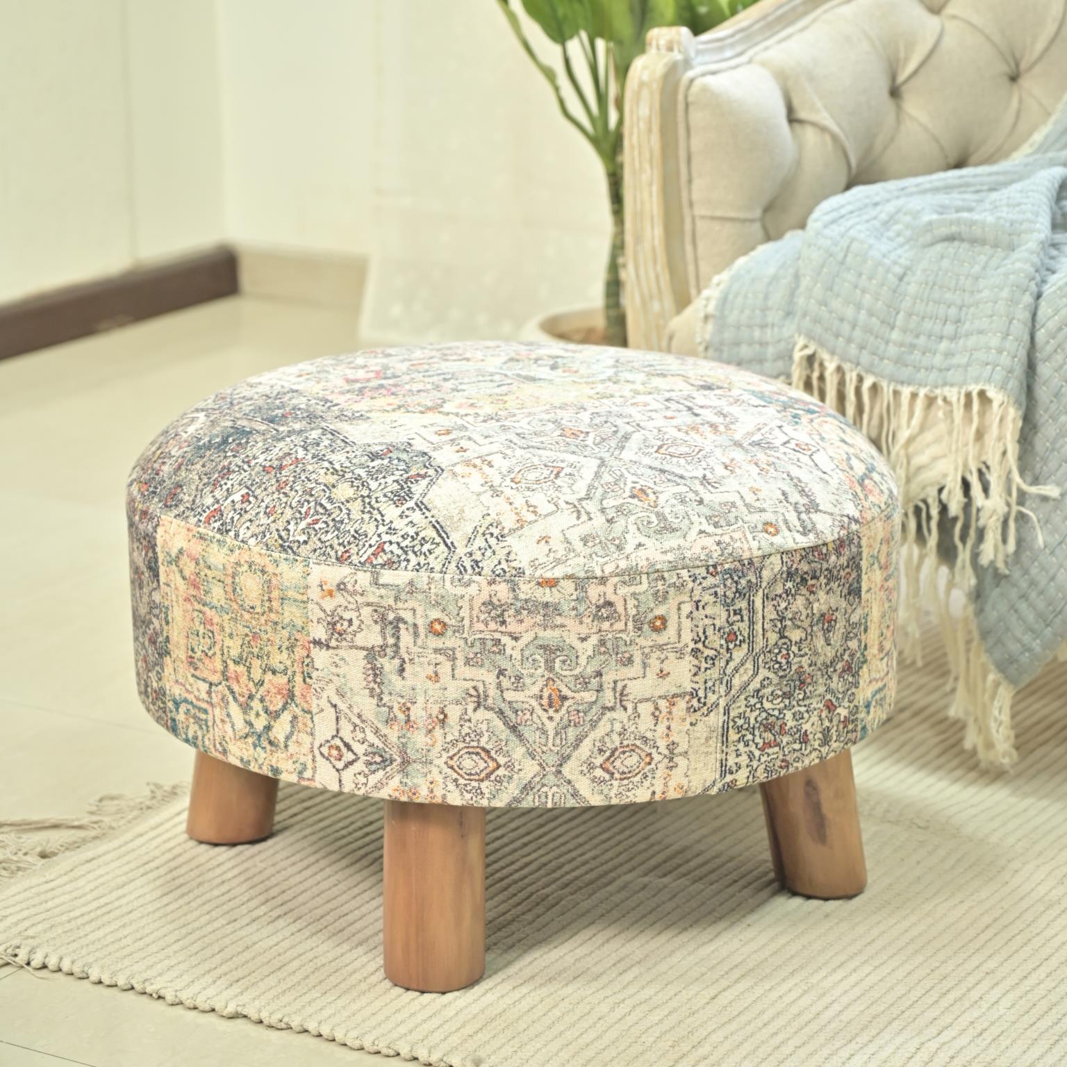 Modern, Traditional Stool 1524 Stool 718852652369 718852652369 in Beige Fabric