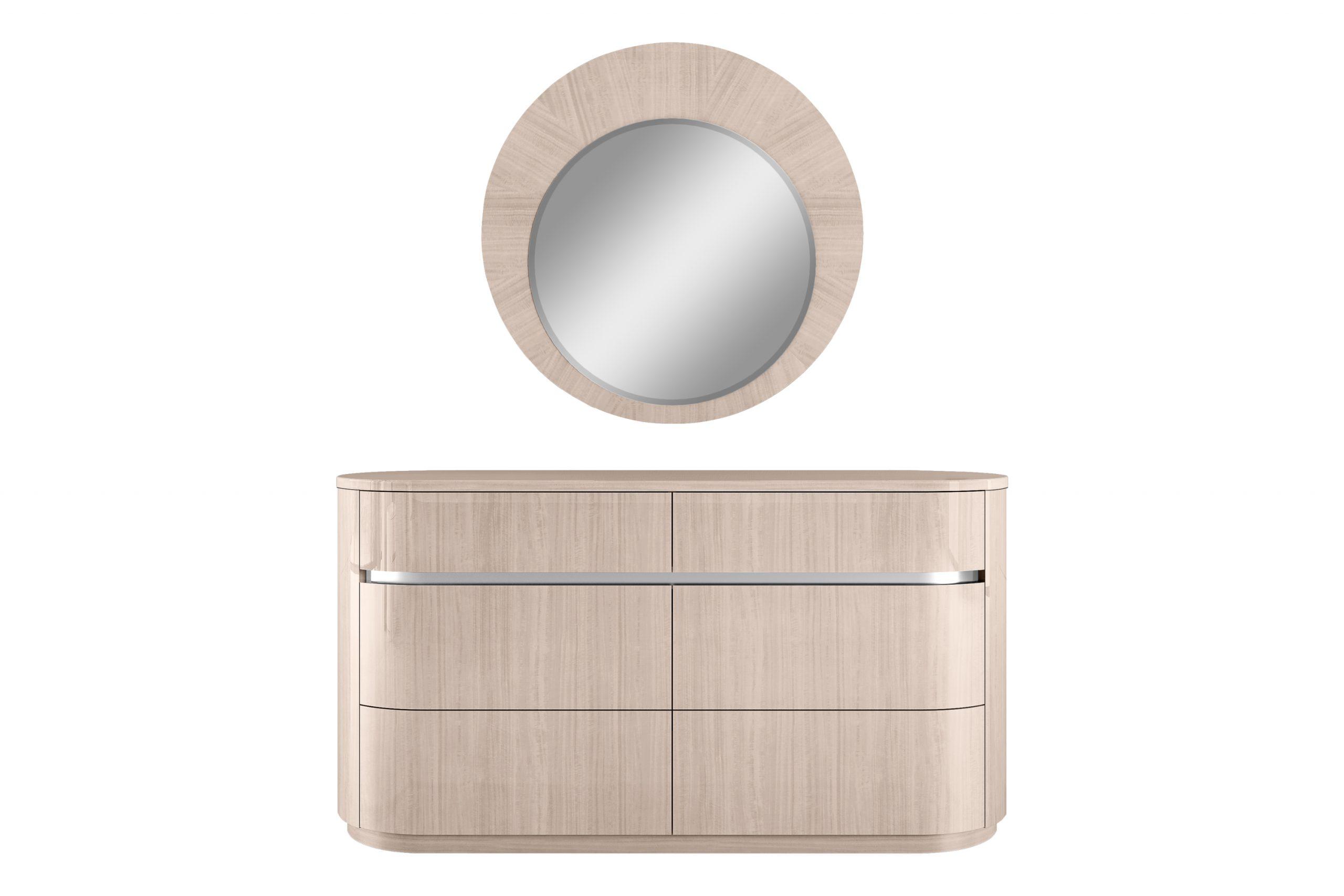 

    
Modern Beige Solid Wood Dresser w/Mirror WhiteLine DR1753-BEI Waves
