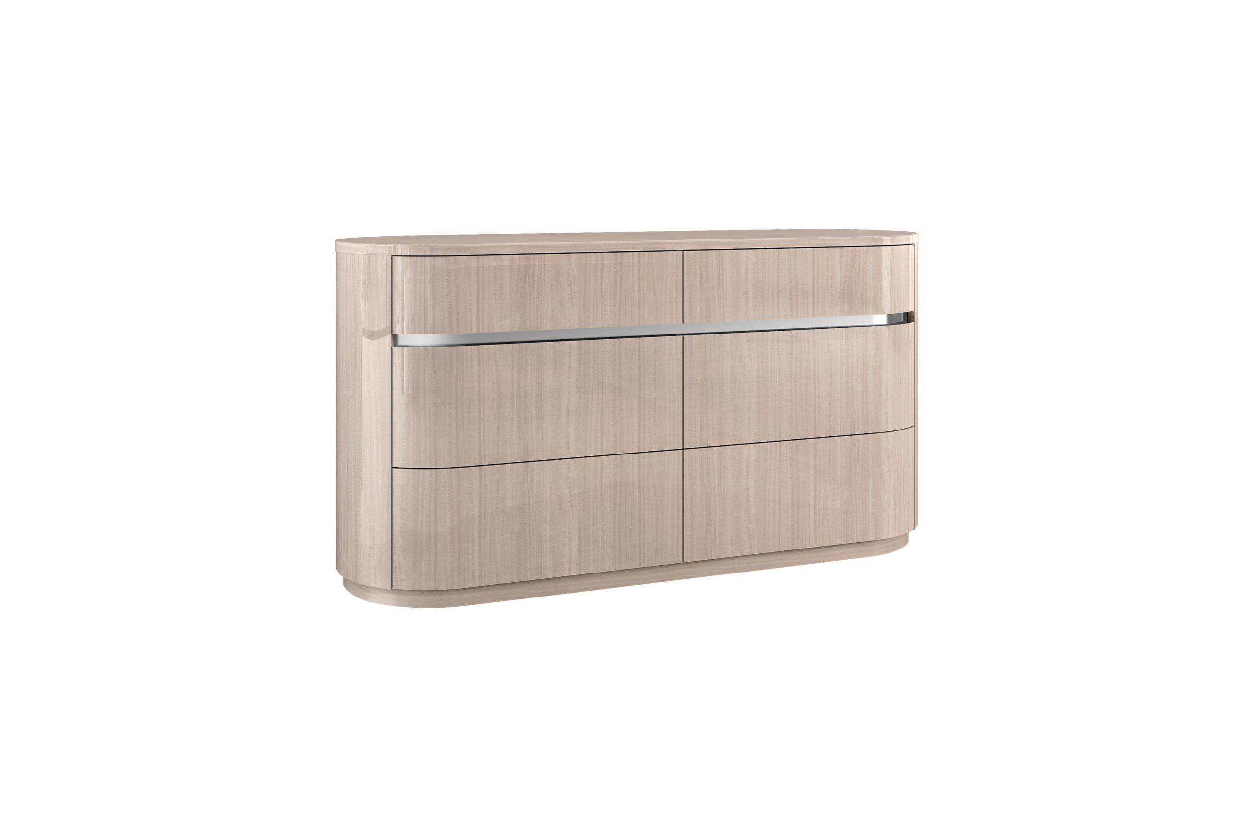

    
Modern Beige Solid Wood Dresser WhiteLine DR1753-BEI Waves
