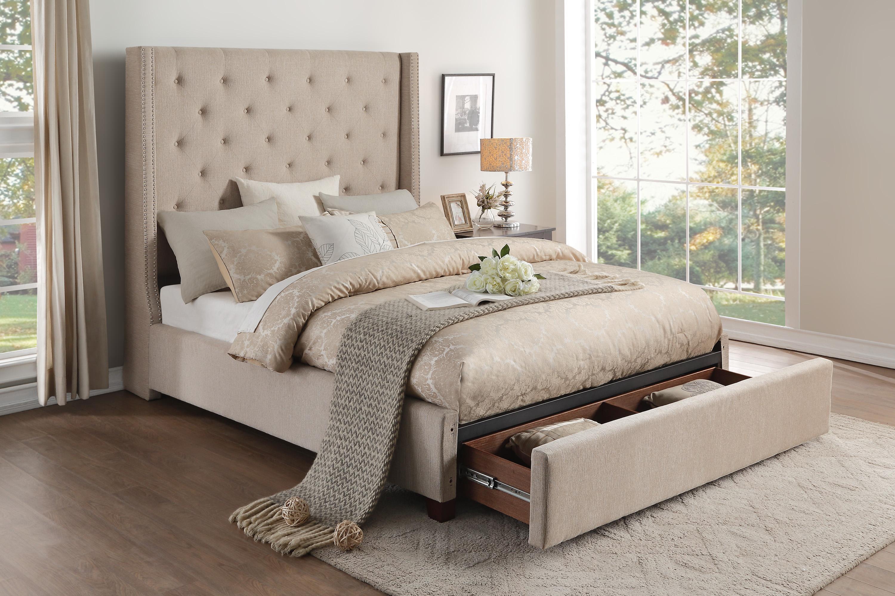 

    
Modern Beige Solid Wood Full Bed w/Storage Drawer Homelegance 5877FBE-1DW* Fairborn
