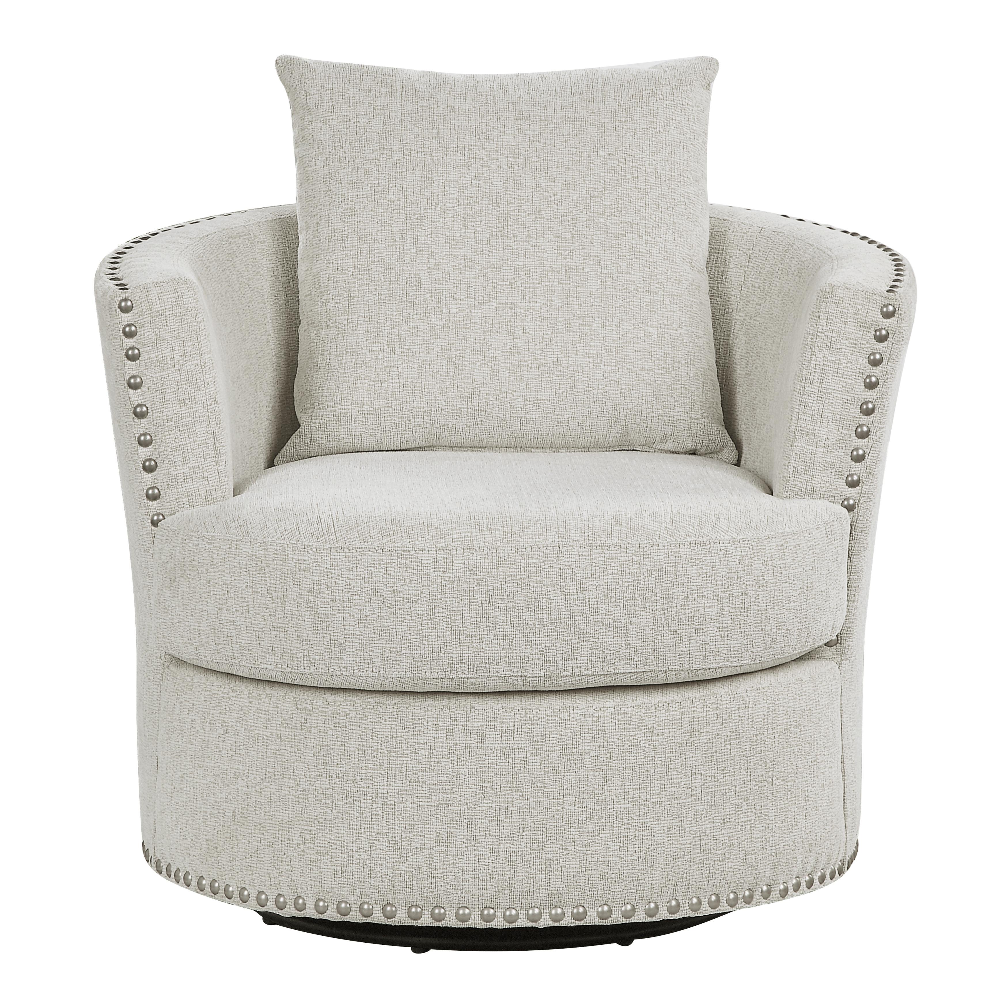 Modern Swivel Chair 9468BE-1 Morelia 9468BE-1 in Beige Chenille