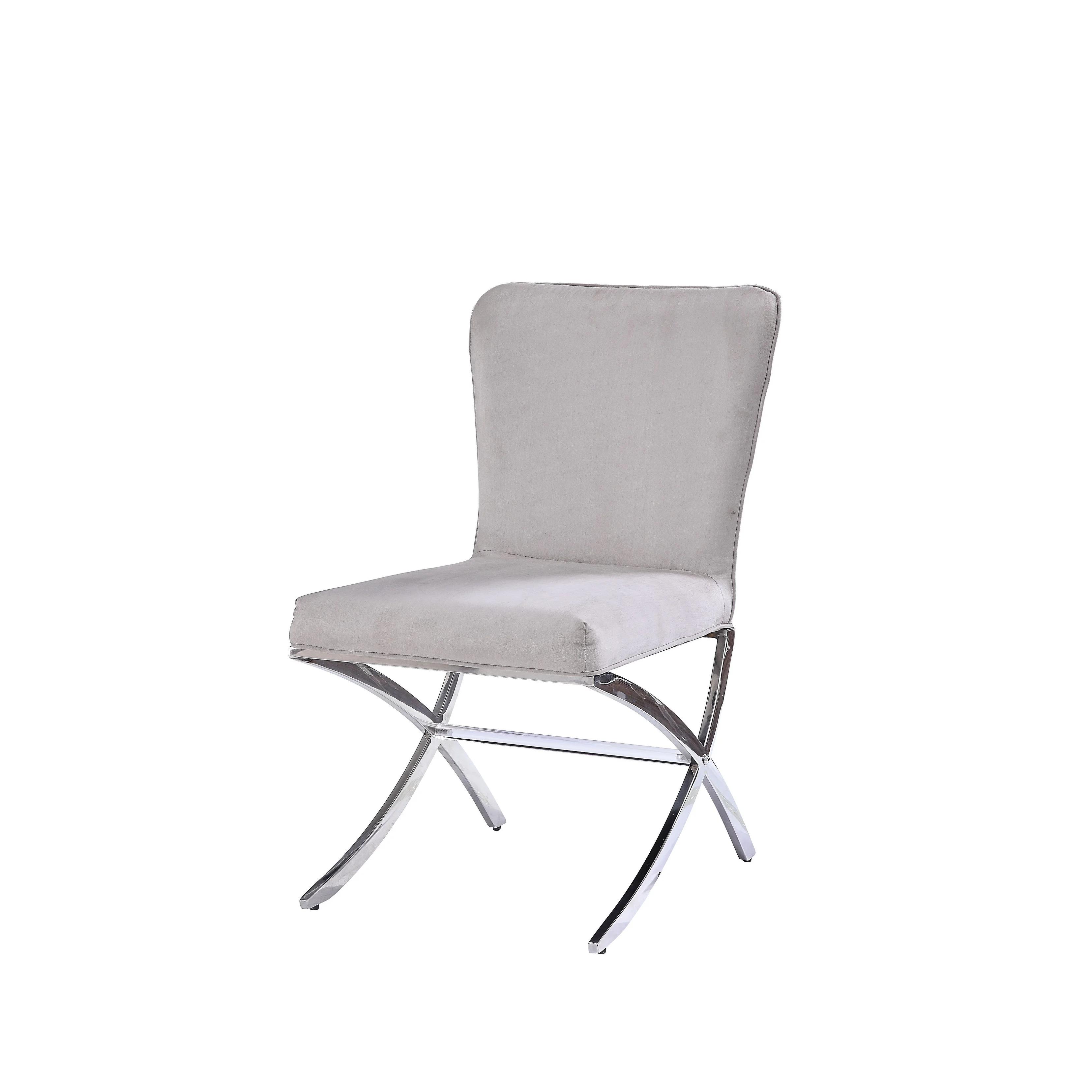 Modern, Traditional Side Chair Set Daire 71182-2pcs in Beige Velvet