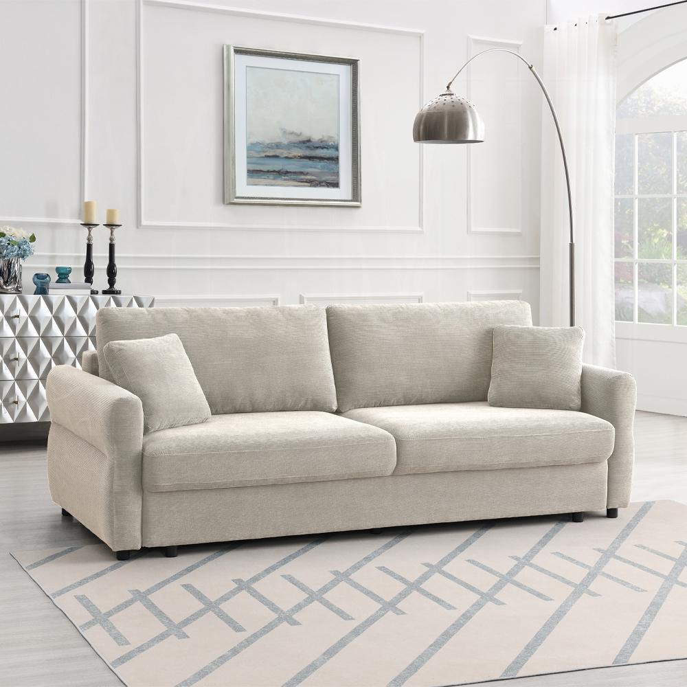 Modern Sofa Haran Sofa w/Sleeper LV03130-S LV03130-S in Beige Fabric