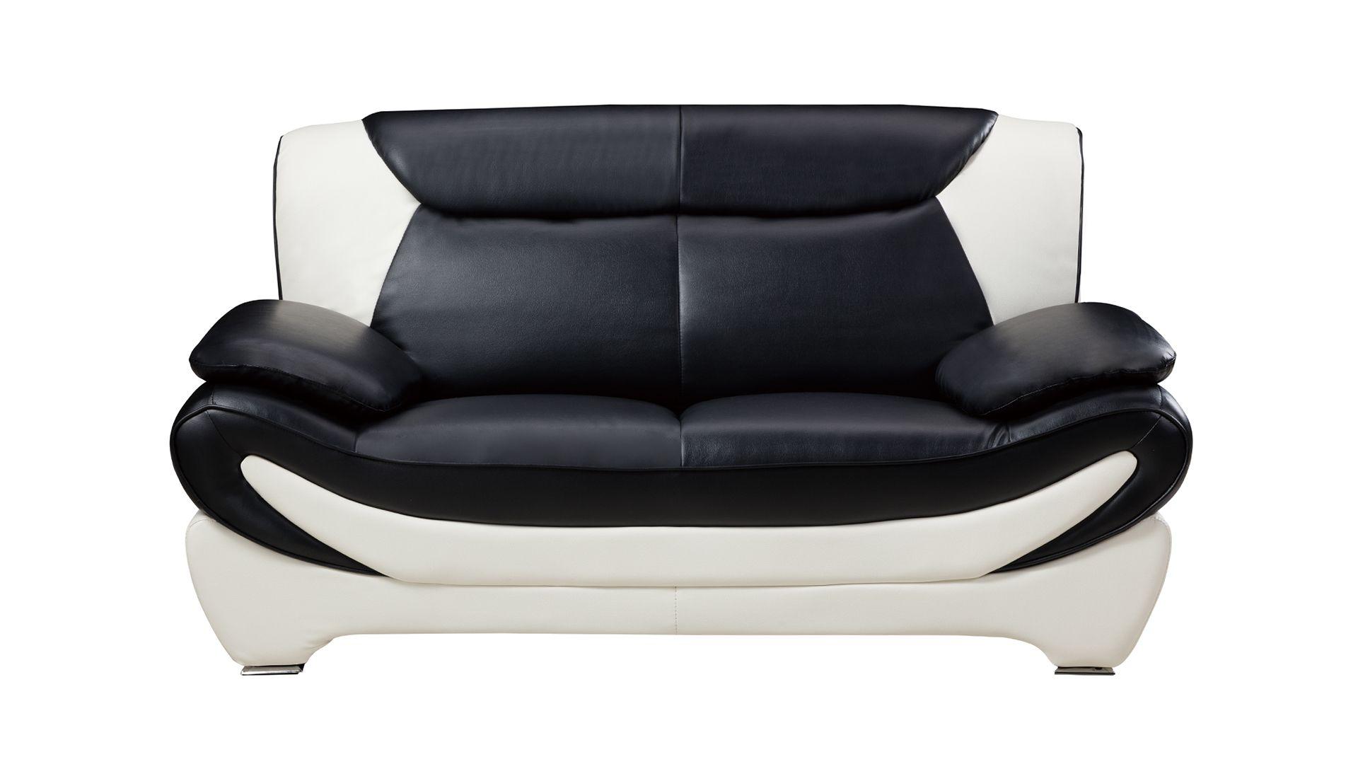 

                    
American Eagle Furniture AE209-BK.W Sofa Set Ivory/Black Faux Leather Purchase 
