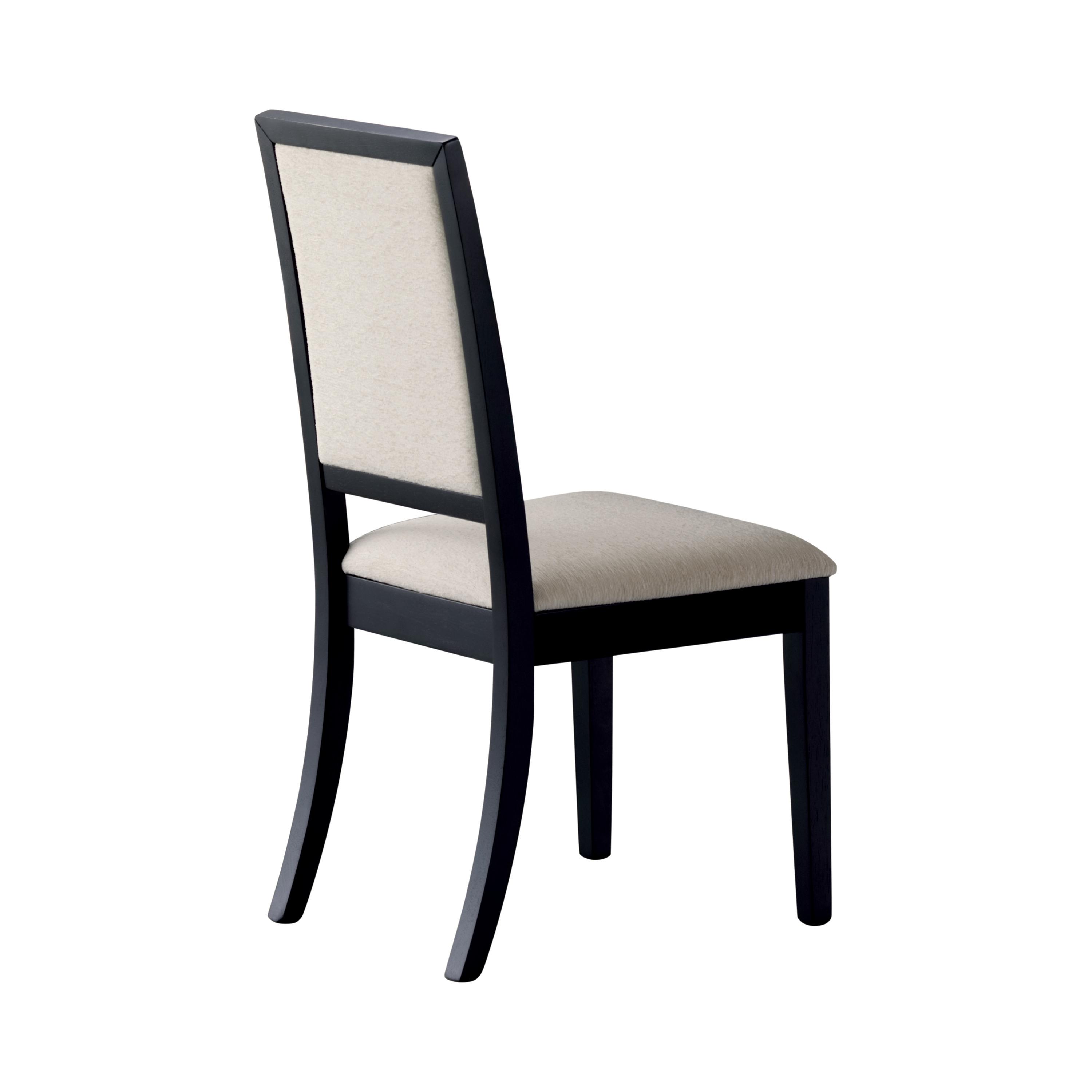 Modern Side Chair Set 101562 Louise 101562 in Black Fabric