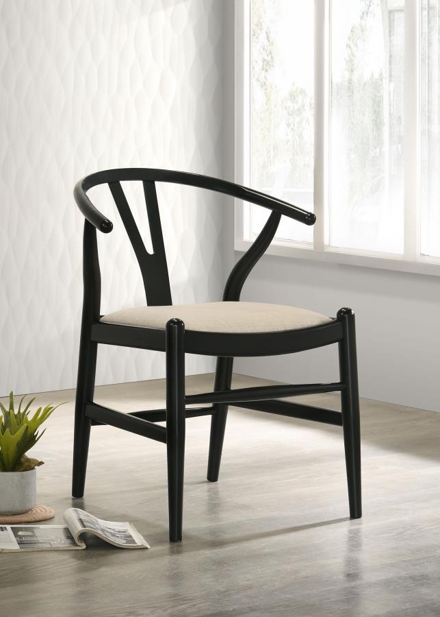 

    
Modern Black/Beige Wood Side Chair Set 2PCS Coaster Cortona 108482
