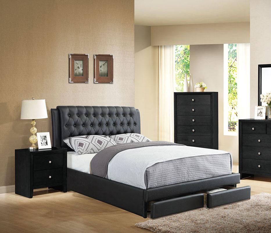 

        
Poundex Furniture F9338 Storage Bed Black Bonded Leather 00742169038530
