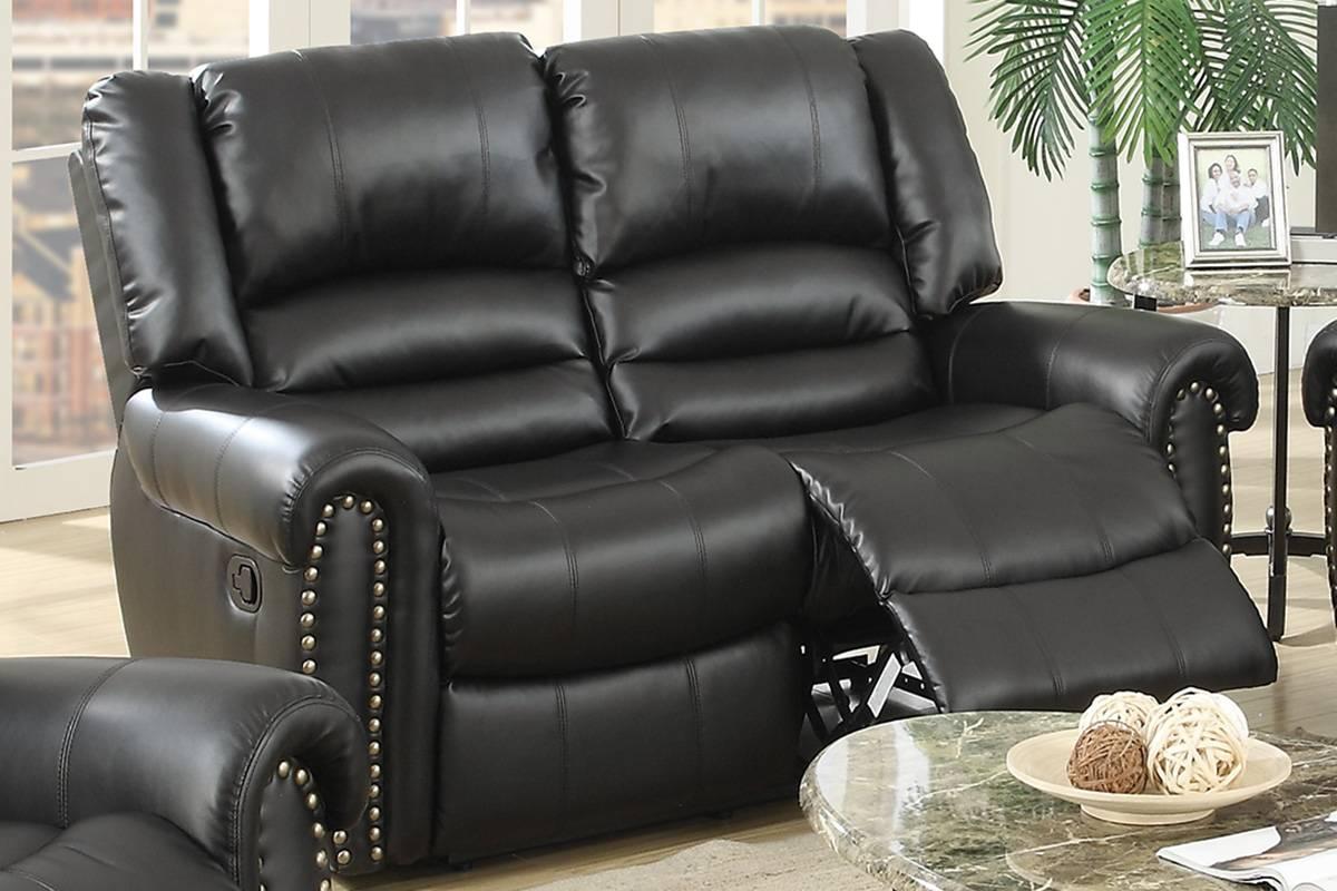 

    
Modern Black Bonded Leather Upholstered Motion Loveseat F6749 Poundex
