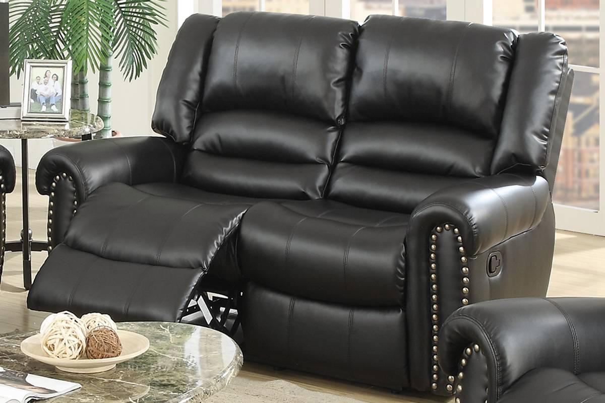 

    
Modern Black Bonded Leather Upholstered Motion Loveseat F6749 Poundex
