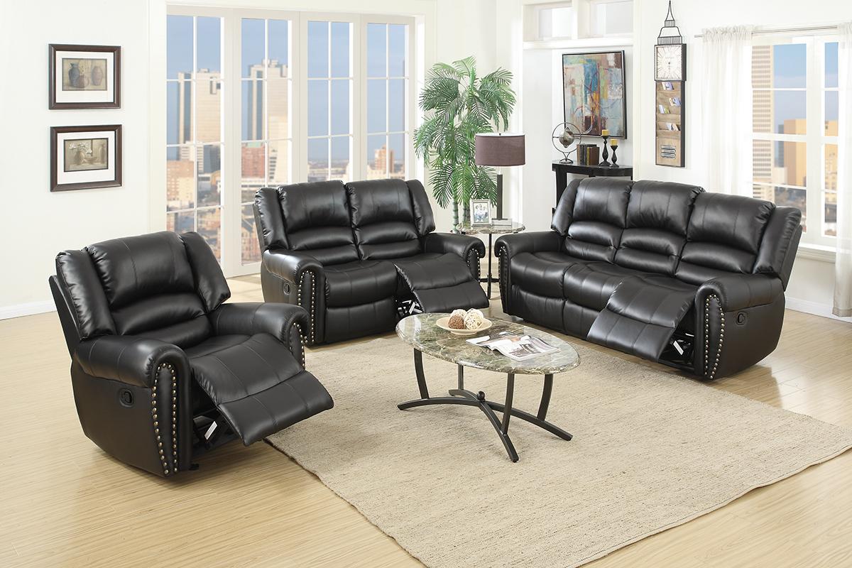 

    
Poundex Furniture F6750 Motion Sofa Black F6750
