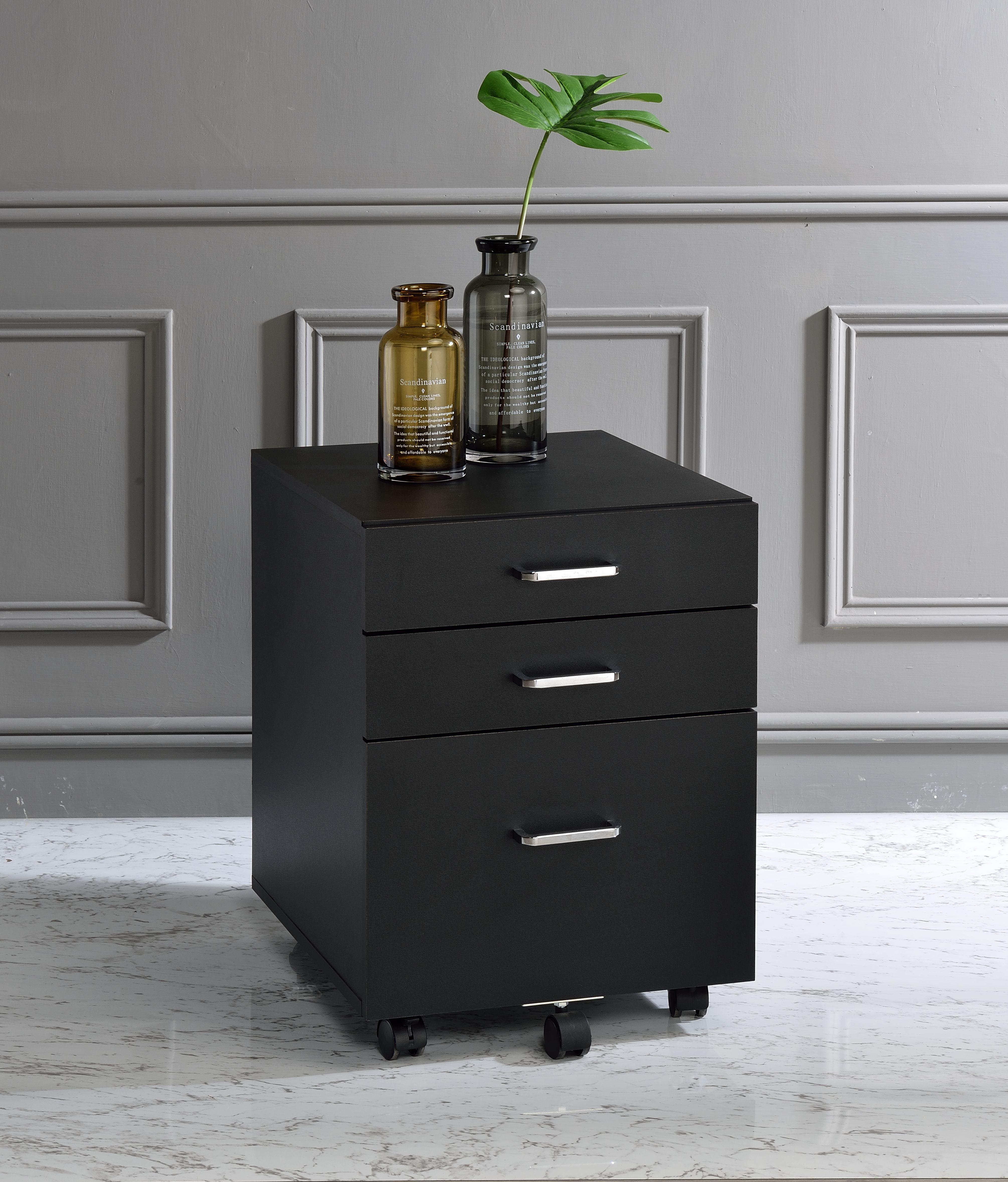 

    
Modern Black & Chrome Finish Cabinet by Acme 93199 Tennos
