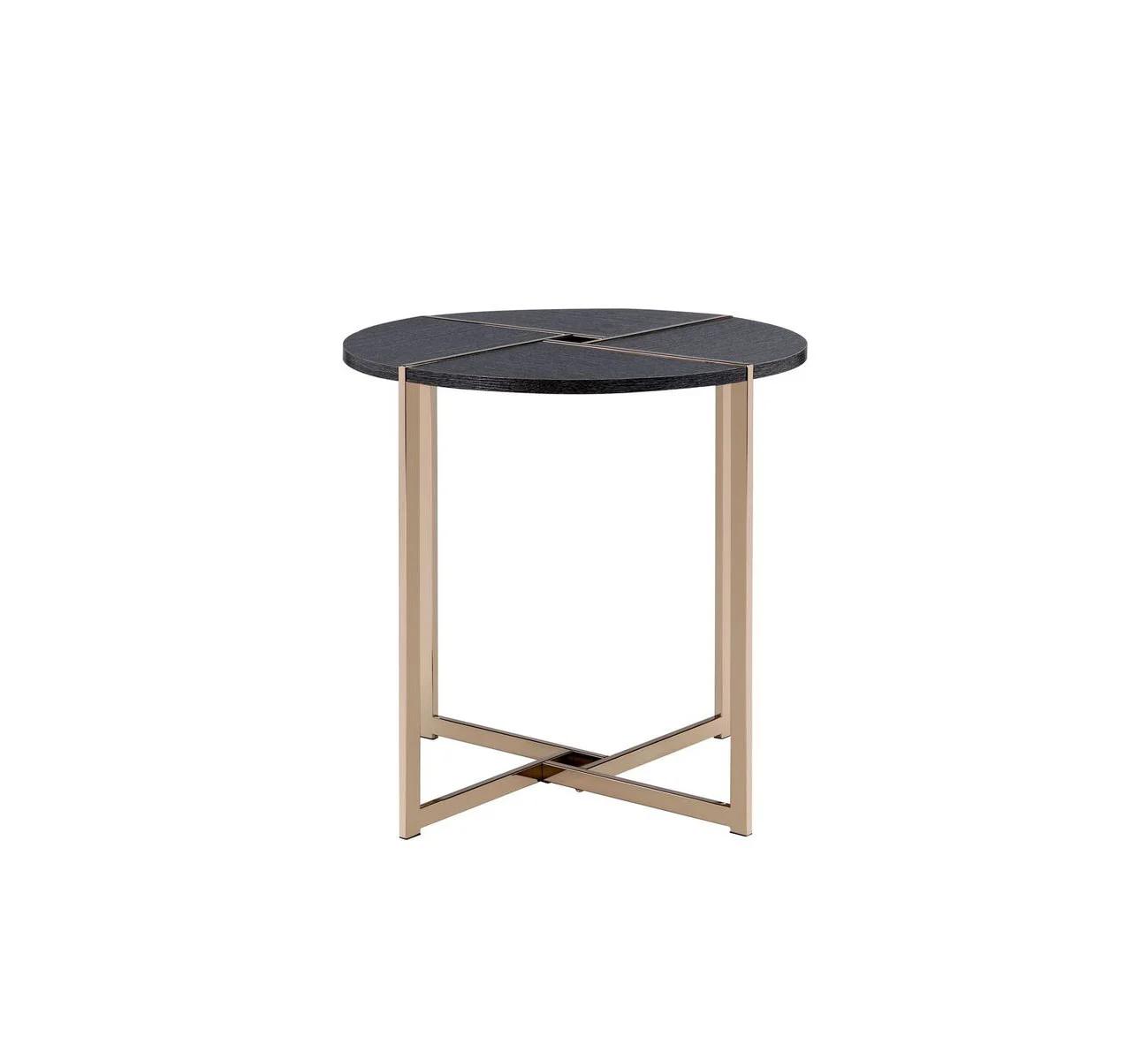 

    
Modern Black & Champagne End Table by Acme Bromia 83007
