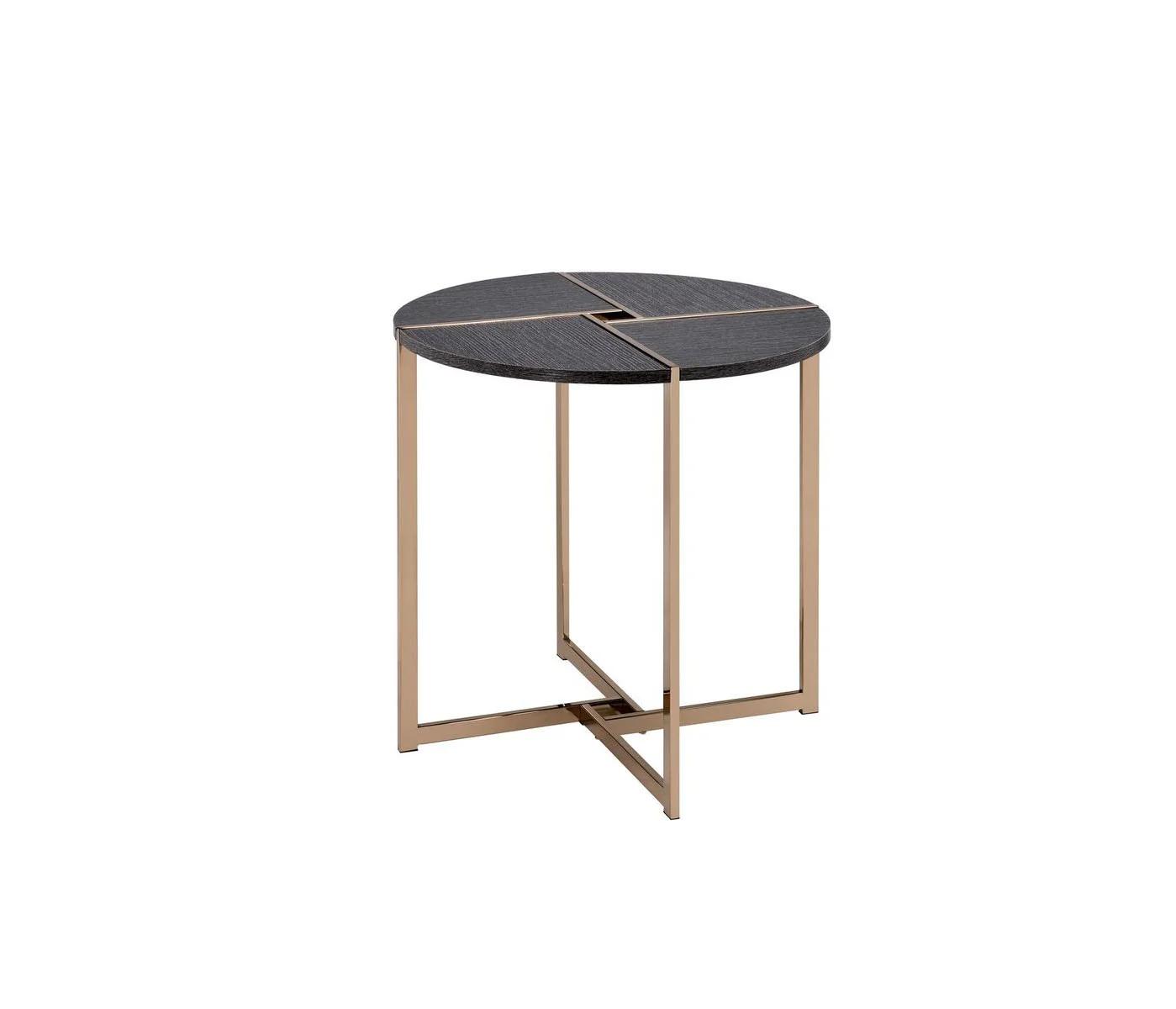 

    
Modern Black & Champagne End Table by Acme Bromia 83007

