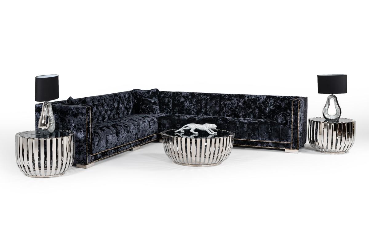 

    
Modern Black Crushed Velvet Sectional Sofa VIG Divani Casa Fredrick
