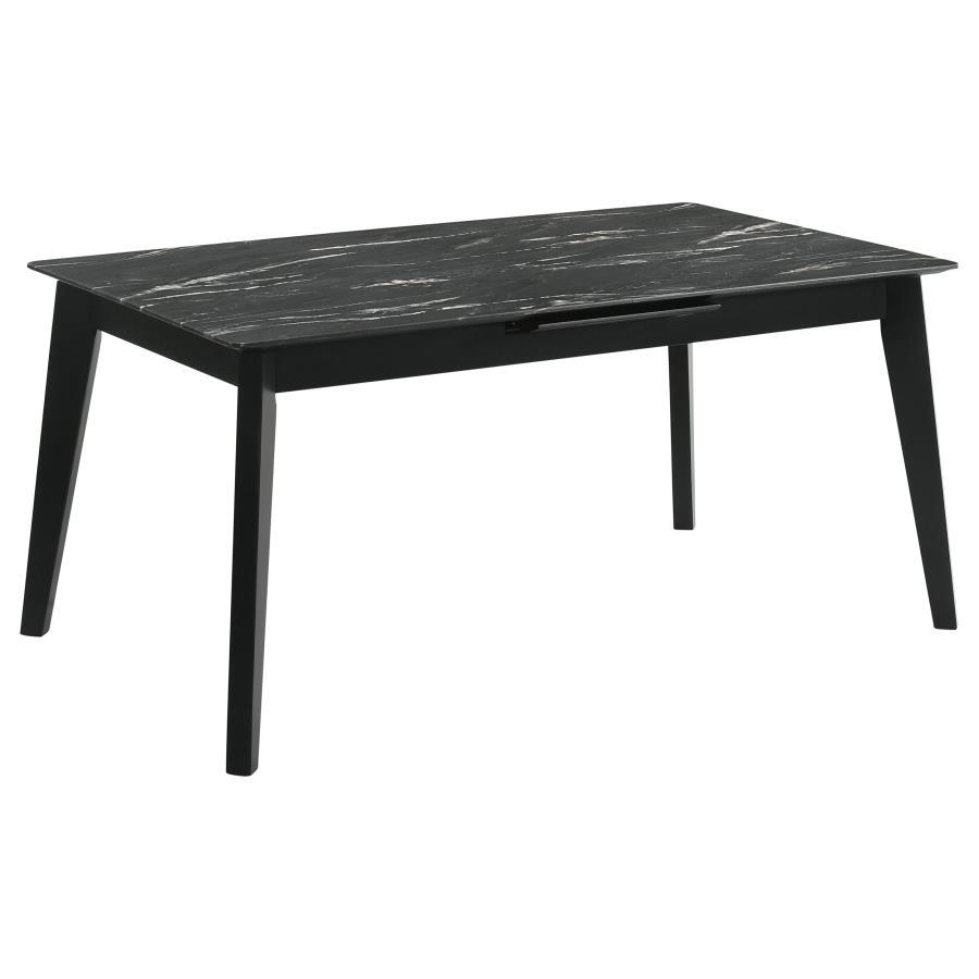 

    
Modern Black Wood Dining Table Coaster Crestmont 121251
