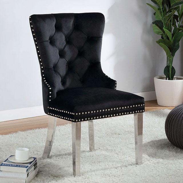 

    
Modern Black Dining Wingback Chair Flannelette 2pcs JEWETT CM-AC261BK-2PK
