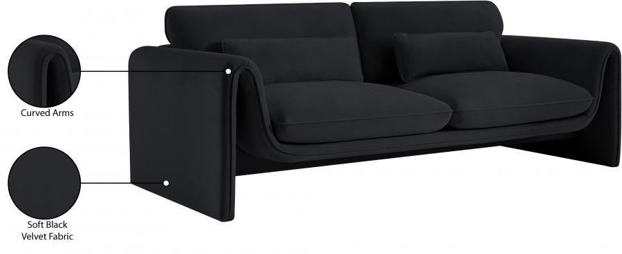 

    
199Black-S Contemporary Black Engineered Wood Sofa Meridian Furniture Sloan 199Black-S
