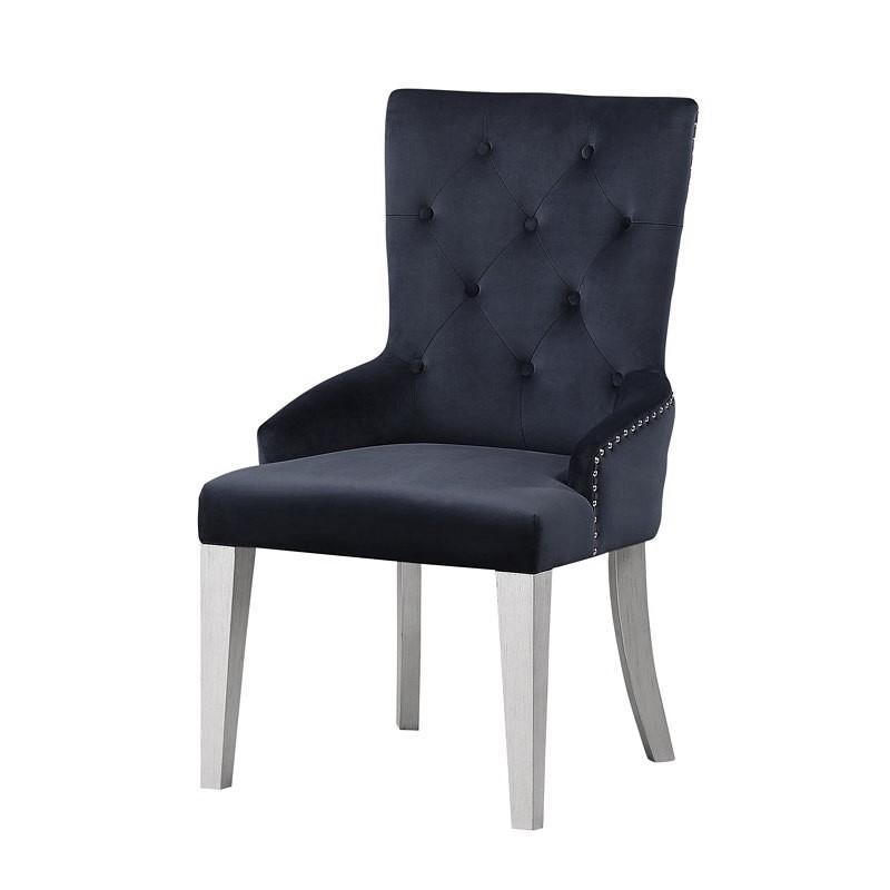 

    
Modern Black Fabric & Antique Platinum Chair by Acme Varian II DN00592A
