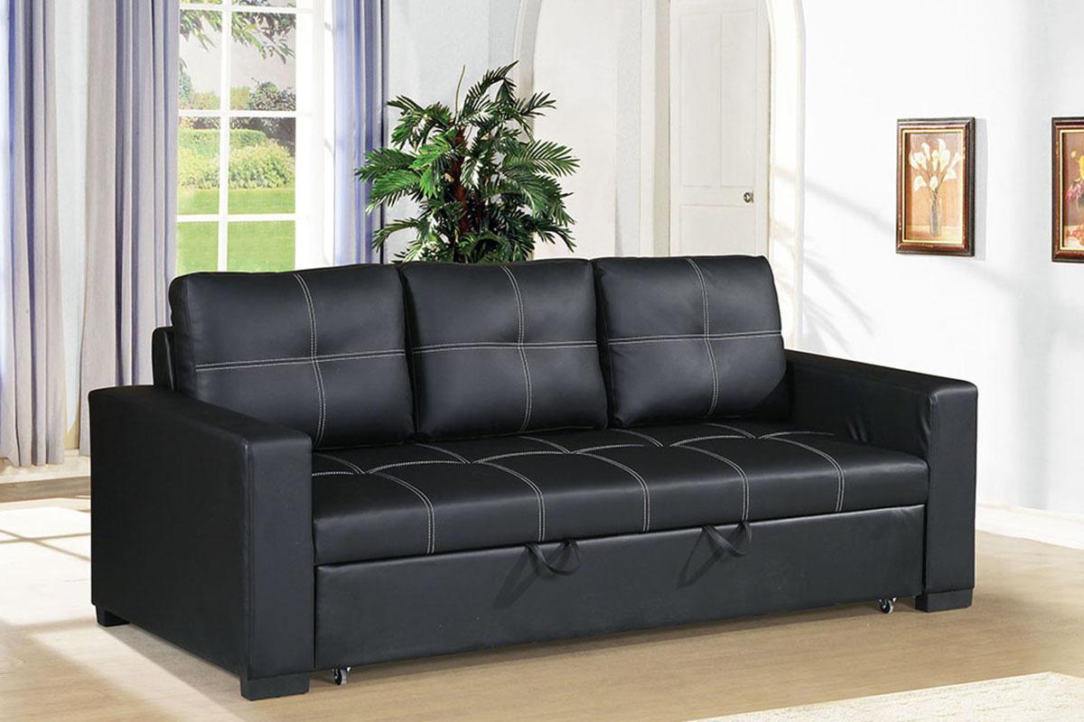 

    
Poundex Furniture F6530 Convertible Sofa Black F6530
