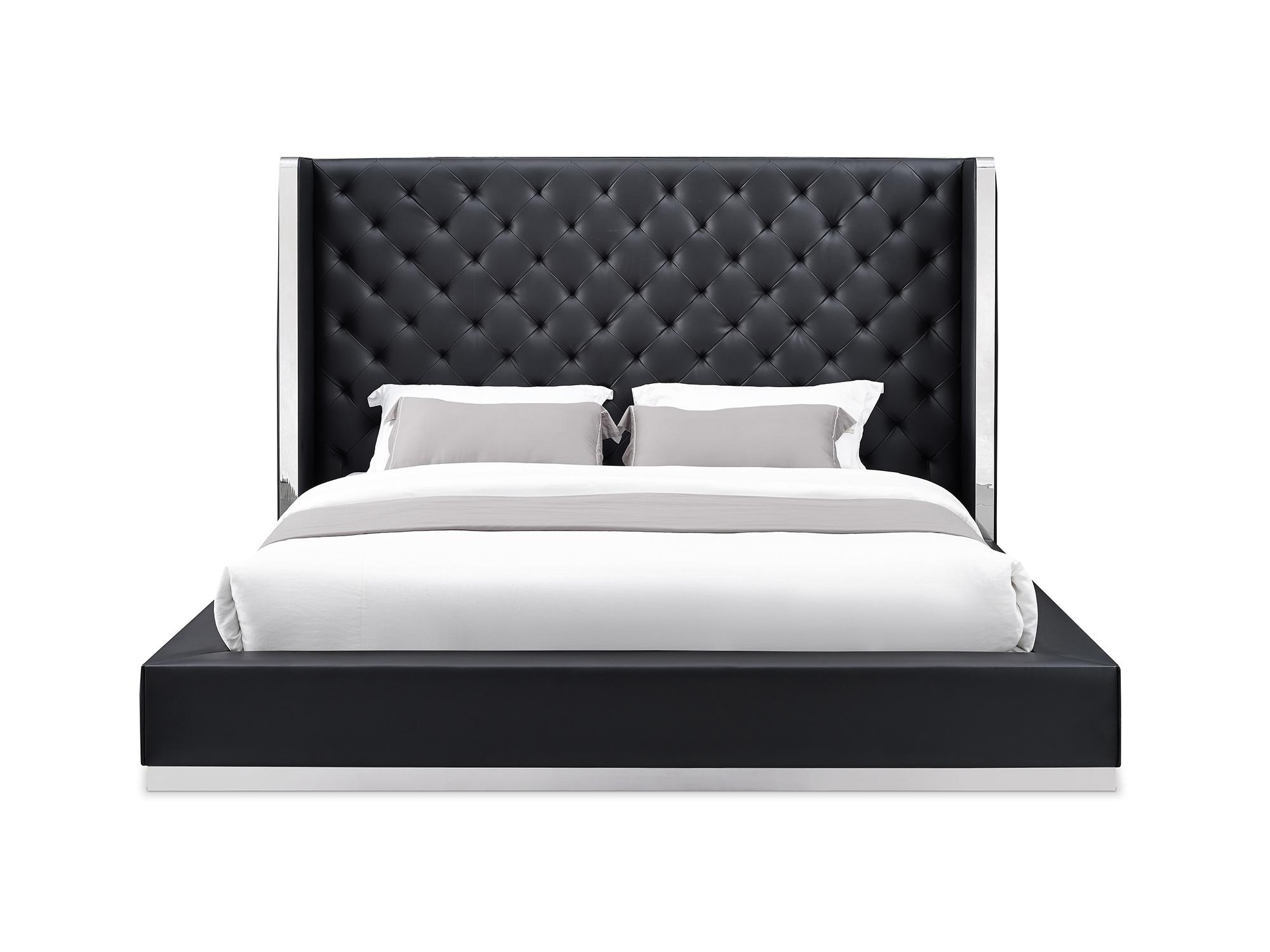 

    
Modern Black Fabric Upholstery King Bed WhiteLine BK1356P-BLK Abrazo
