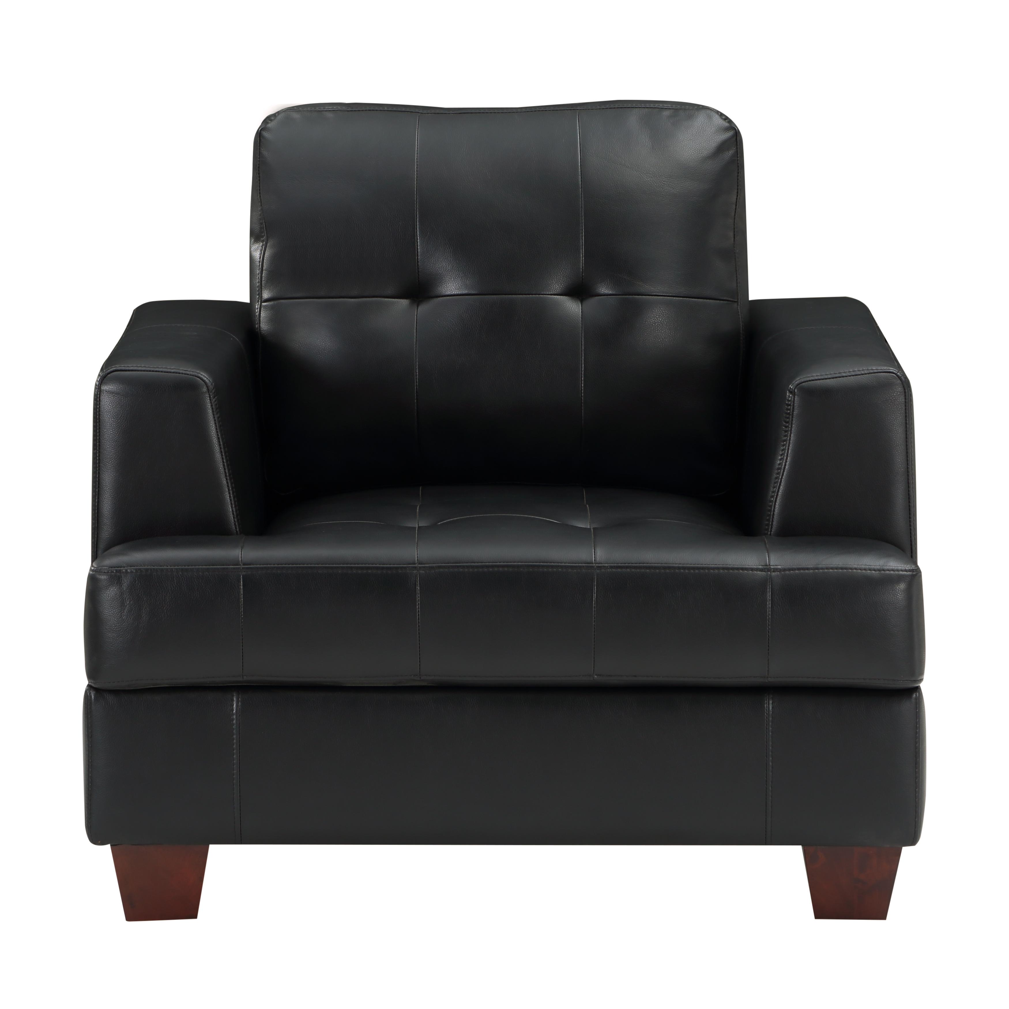 Modern Arm Chair 9309BK-1 Hinsall 9309BK-1 in Black Faux Leather