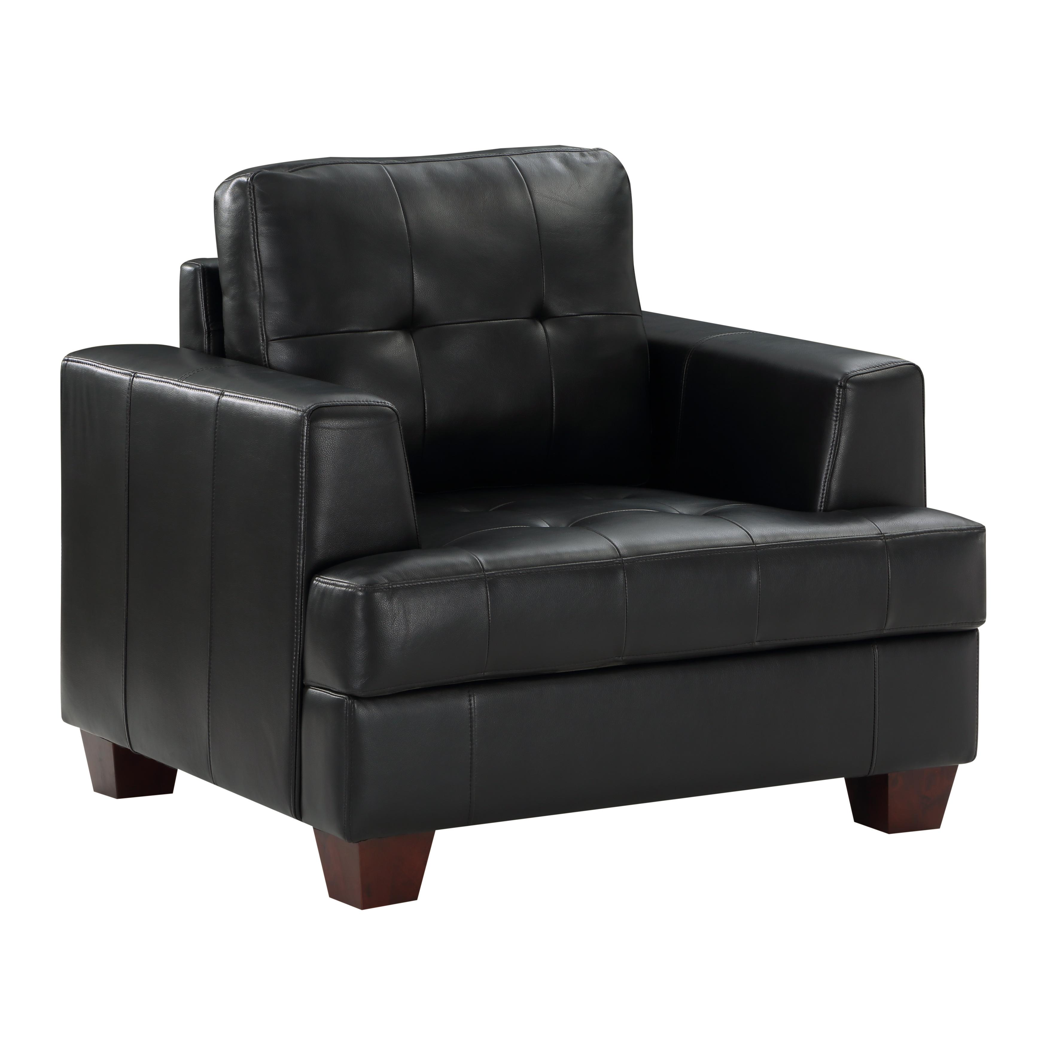 

    
Modern Black Faux Leather Arm Chair Homelegance 9309BK-1 Hinsall
