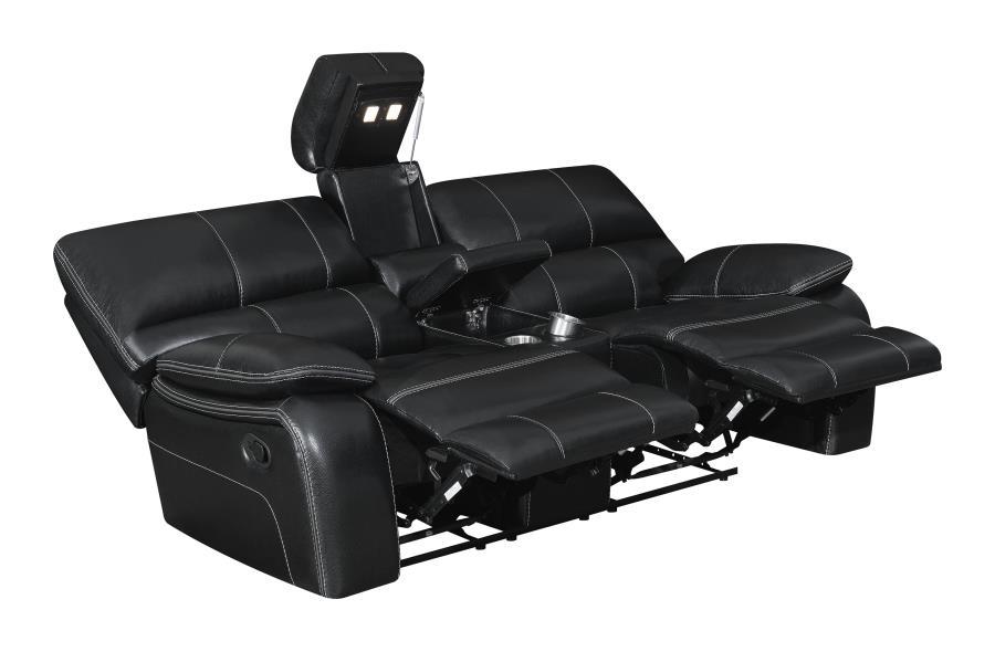 

    
Modern Black Faux Leather Living Room Set 2pcs Coaster 601934-S2 Willemse
