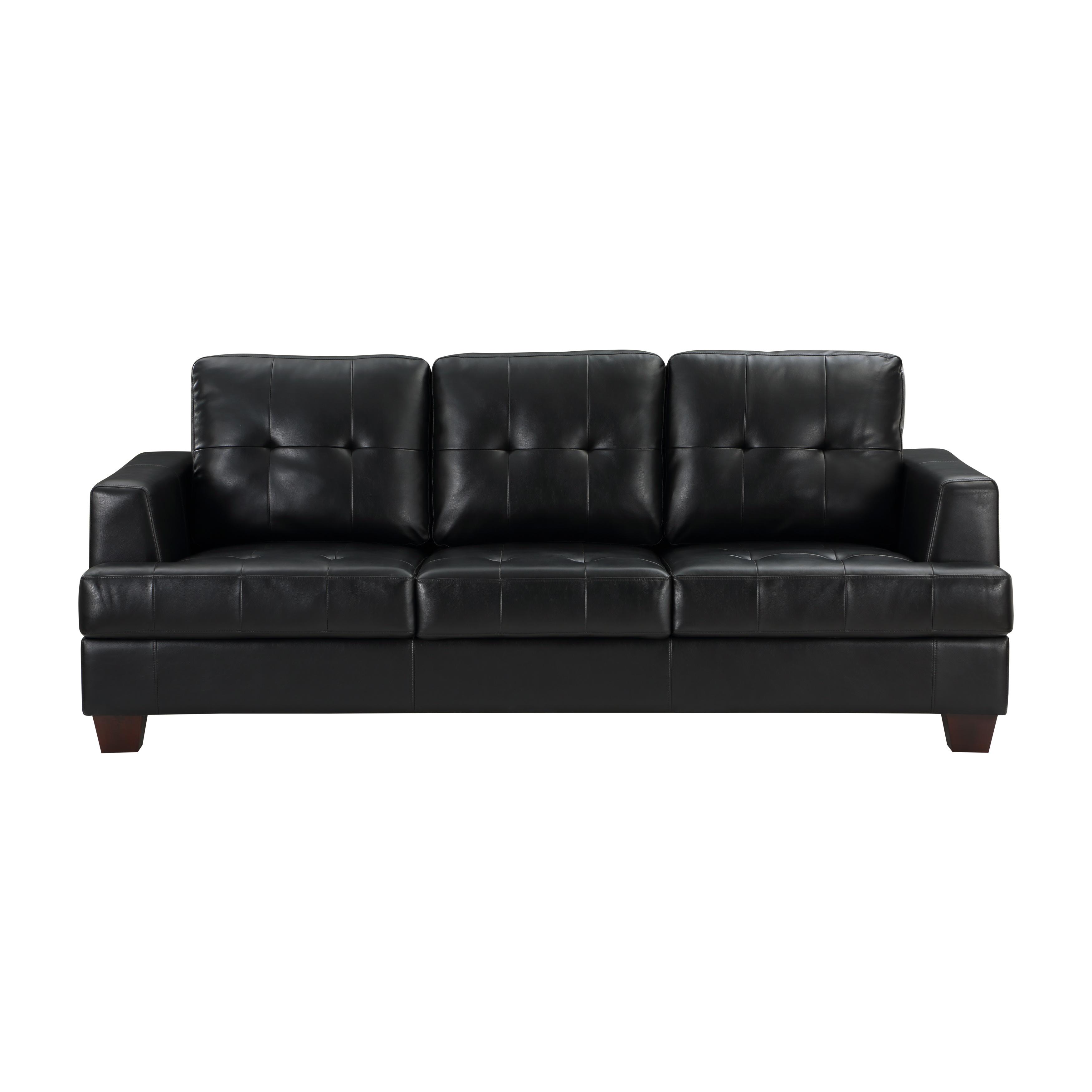

    
Modern Black Faux Leather Living Room Set 2pcs Homelegance 9309BK Hinsall
