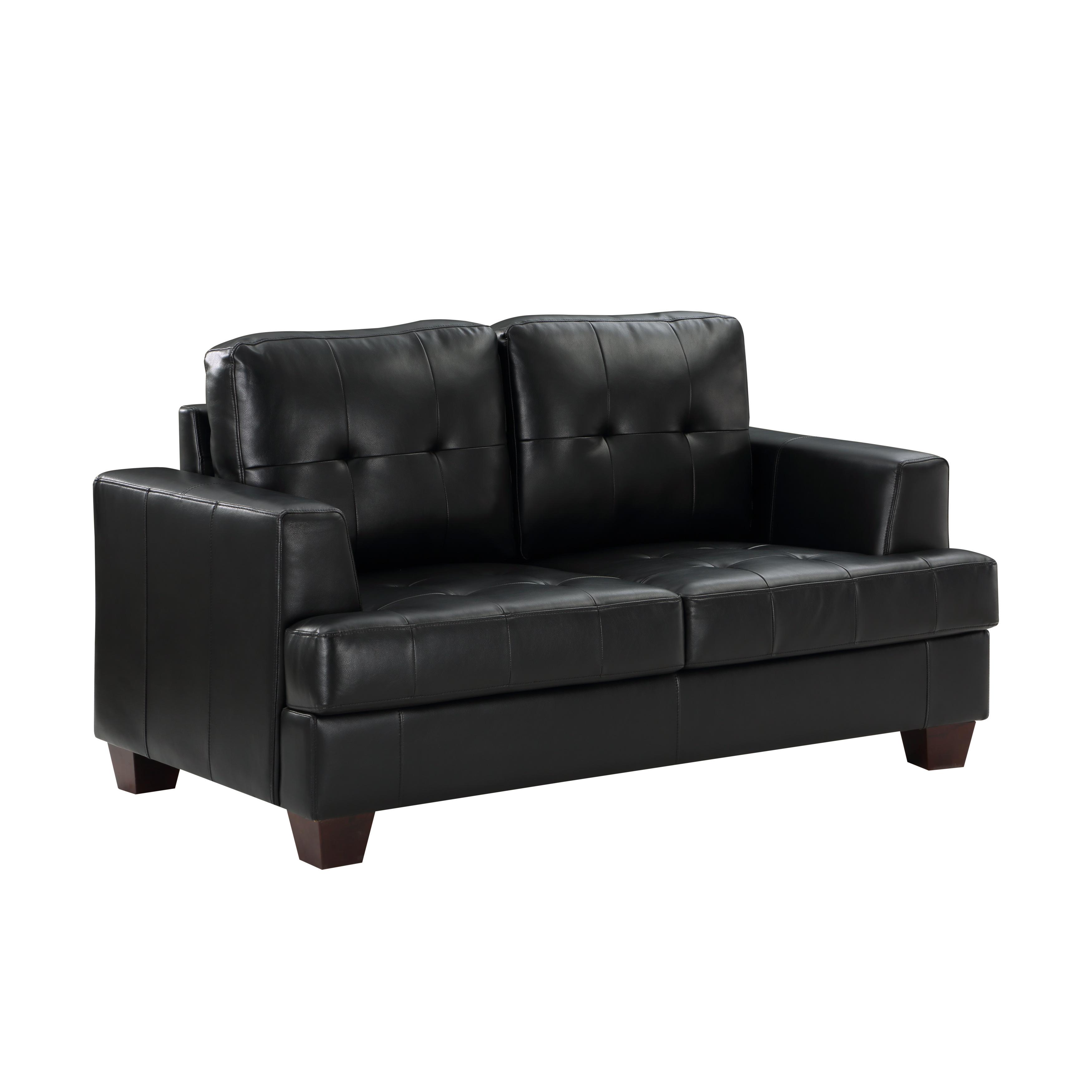 

    
9309BK-2PC Modern Black Faux Leather Living Room Set 2pcs Homelegance 9309BK Hinsall
