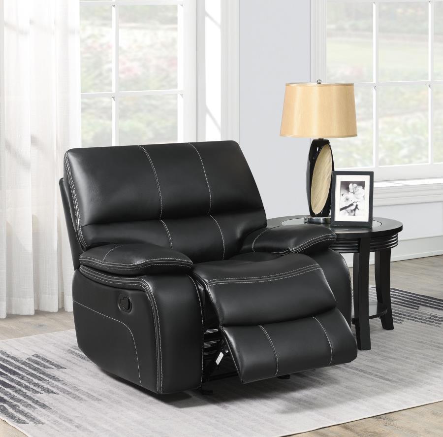 

    
 Order  Modern Black Faux Leather Living Room Set 3pcs Coaster 601934-S3 Willemse
