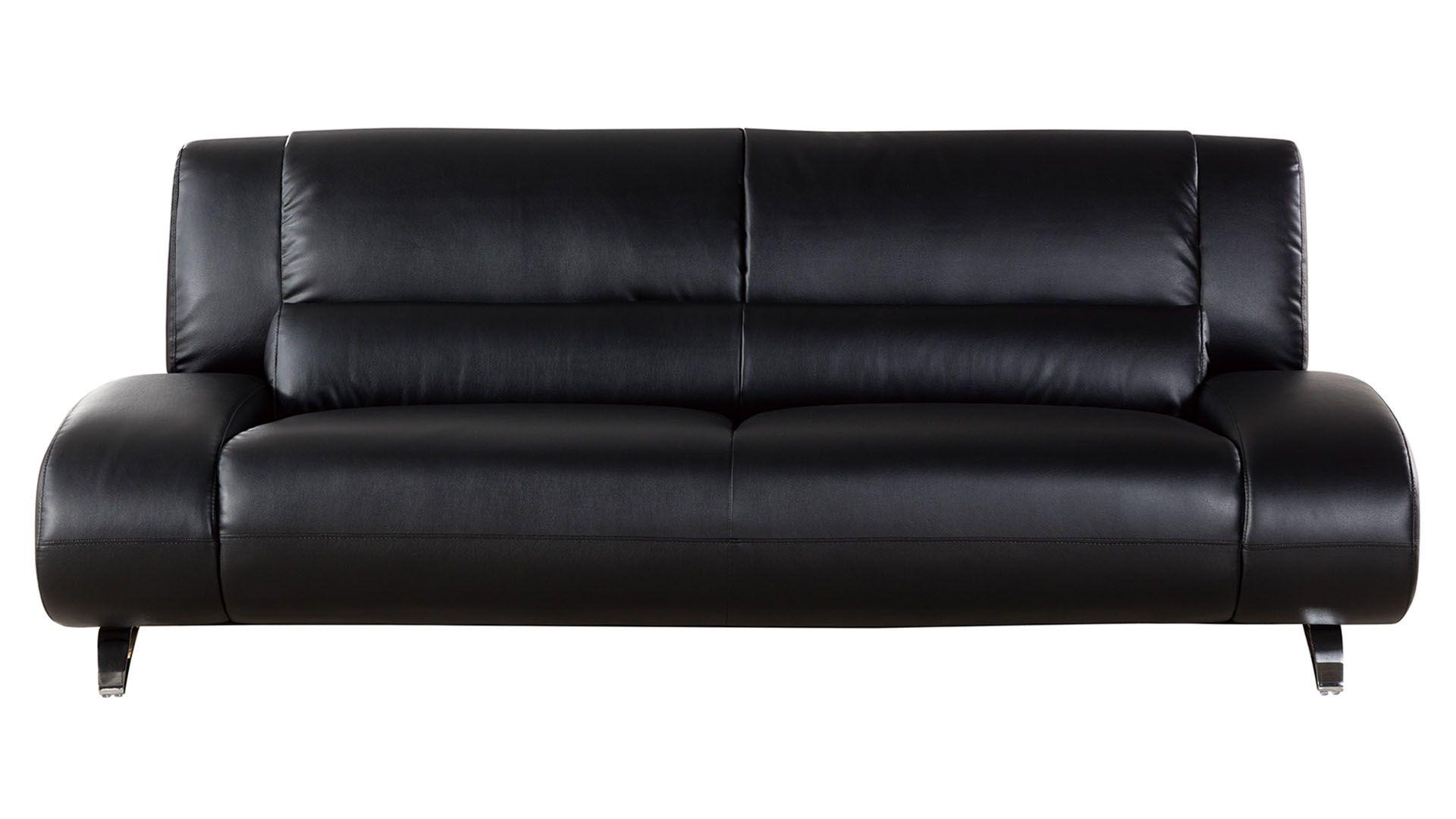 

    
Black Faux Leather Living Room Sofa AE728-BK American Eagle Modern
