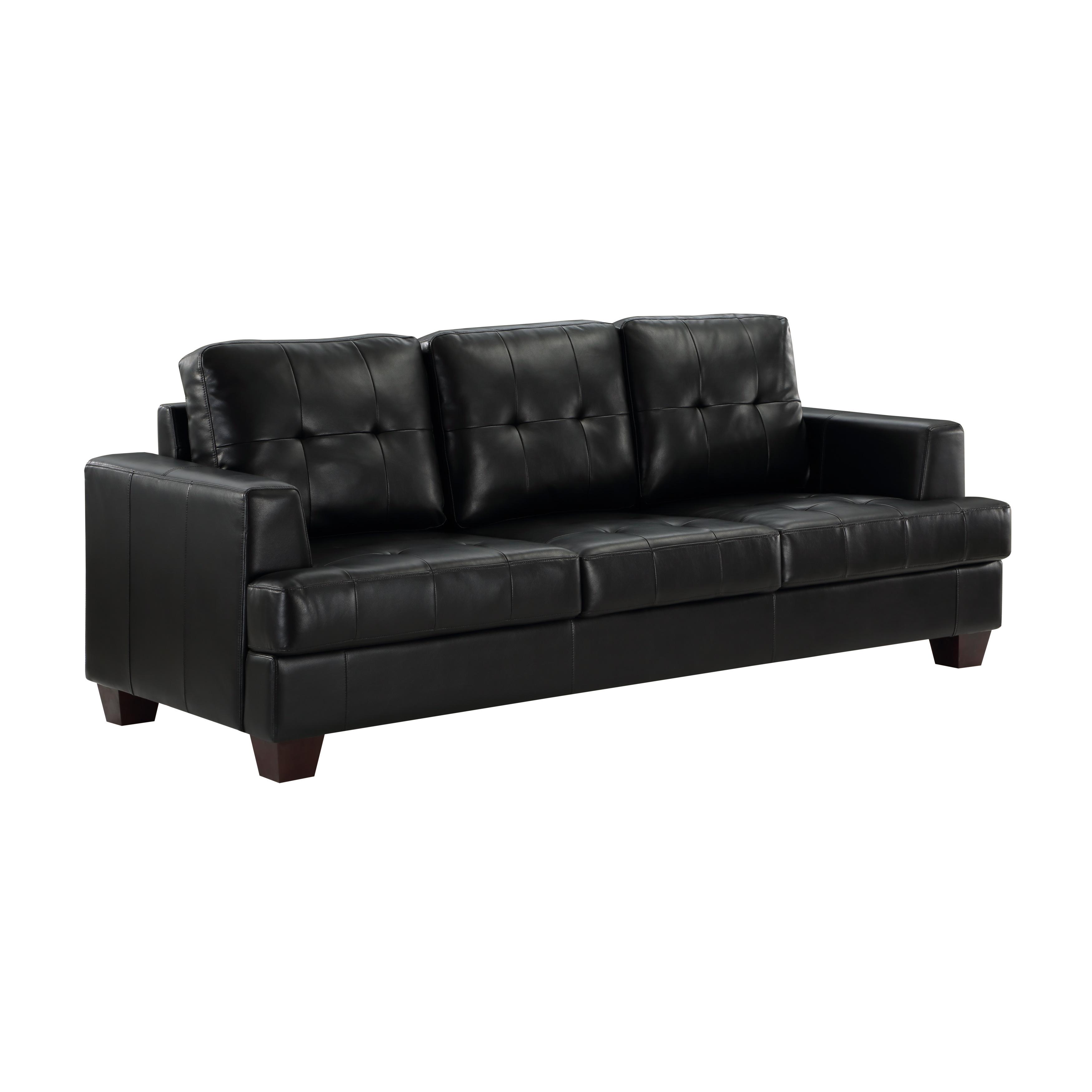 

    
Modern Black Faux Leather Sofa Homelegance 9309BK-3 Hinsall
