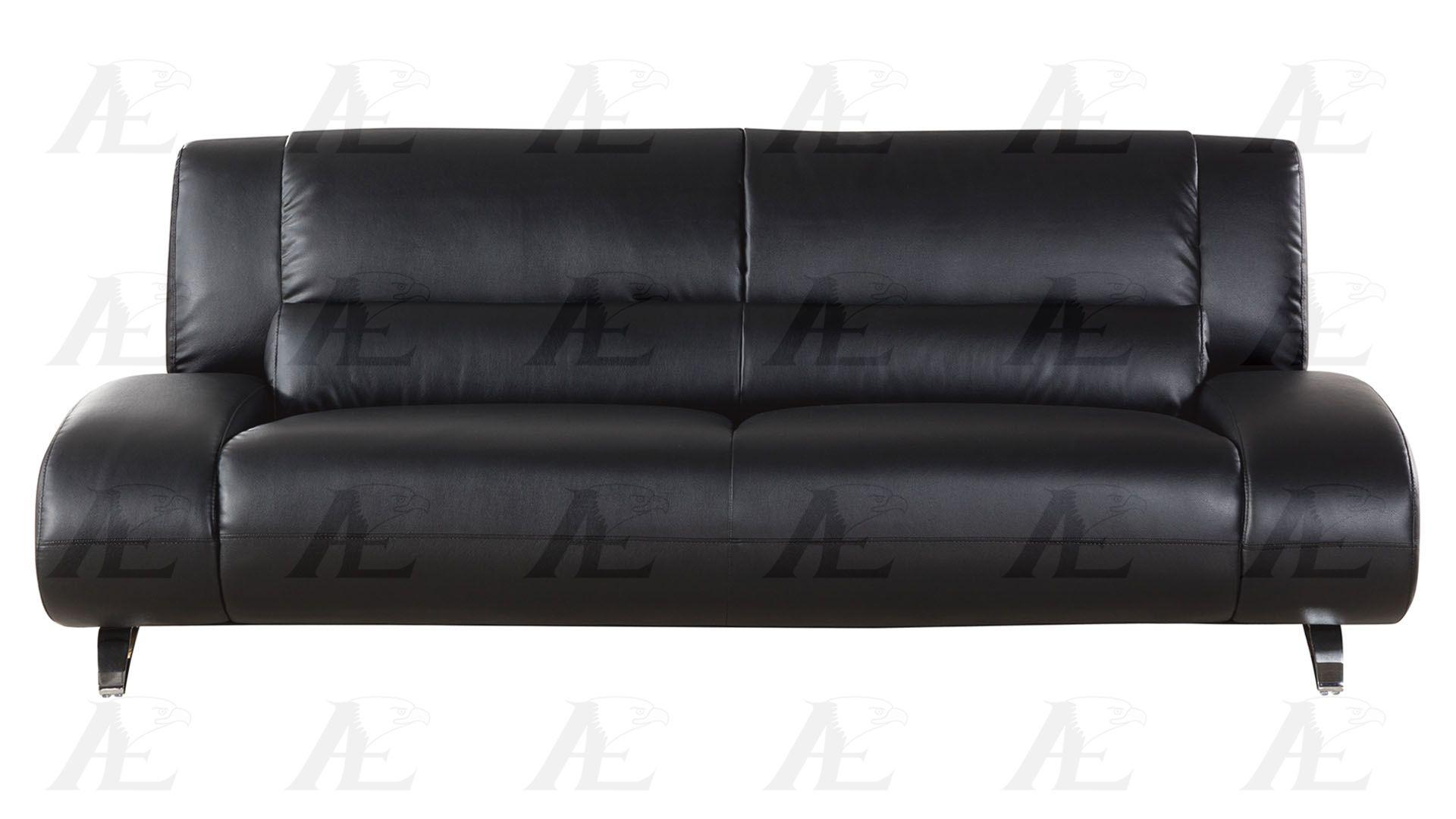 

    
Modern Black Faux Leather Sofa & Loveseat Set American Eagle AE728-BK
