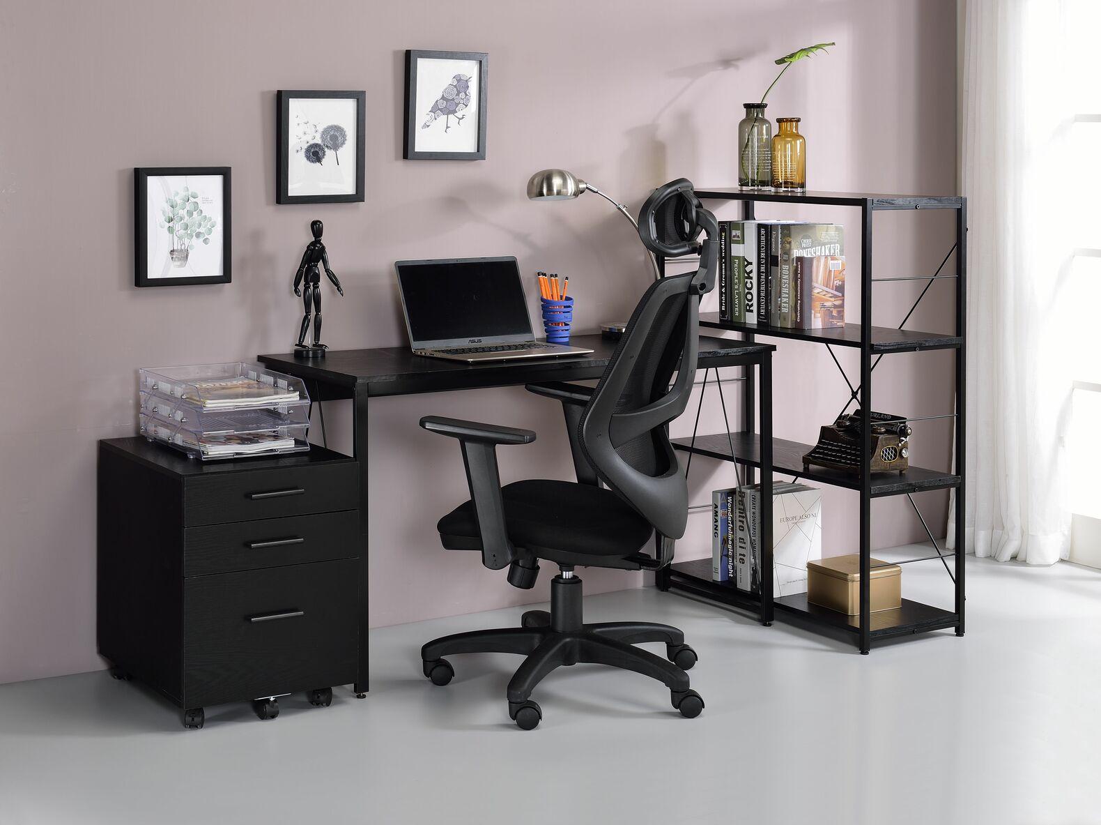 Modern, Rustic Writing Desk 92607 Zaidin 92607 in Black 