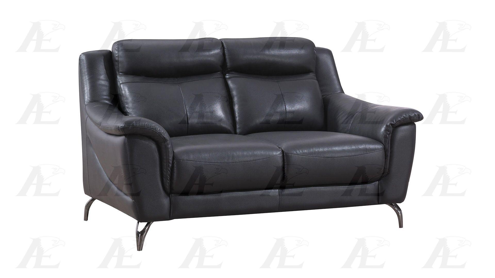 

                    
Buy Black Genuine Leather Sofa Set 3 Pcs EK150-BK  American Eagle Modern
