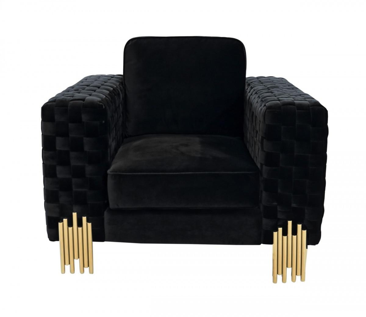

    
Modern Black & Gold Velvet Chair by VIG Georgia VGKNK8622-CH
