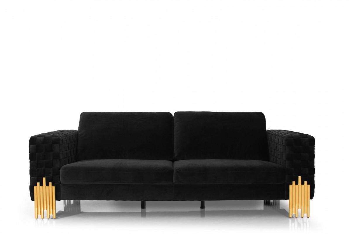 

    
Modern Black & Gold Velvet Sofa by VIG Georgia VGKNK8622-S
