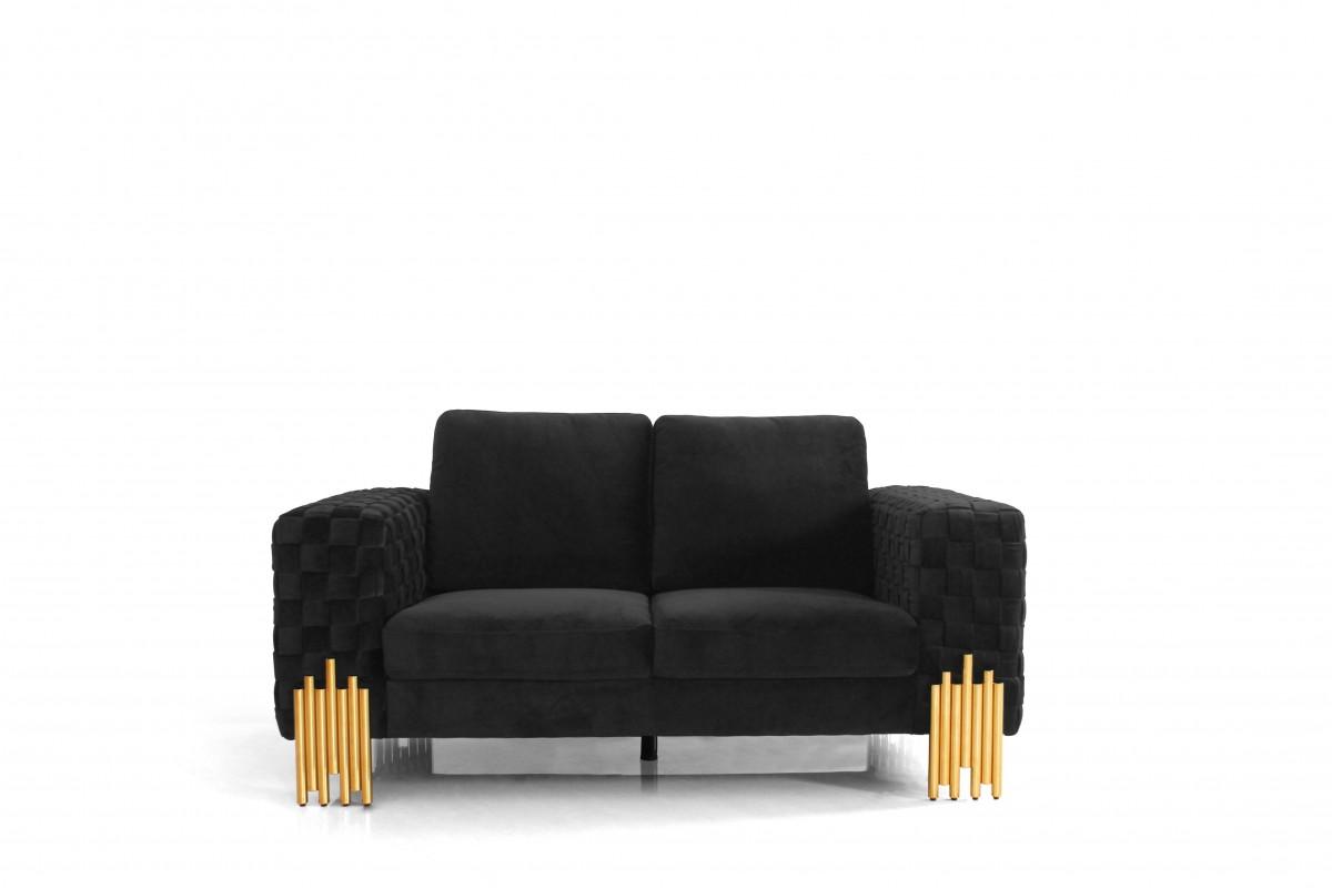 

    
VIG Furniture Georgia Sofa and Loveseat Set Gold/Black VGKNK8622-S-2pcs
